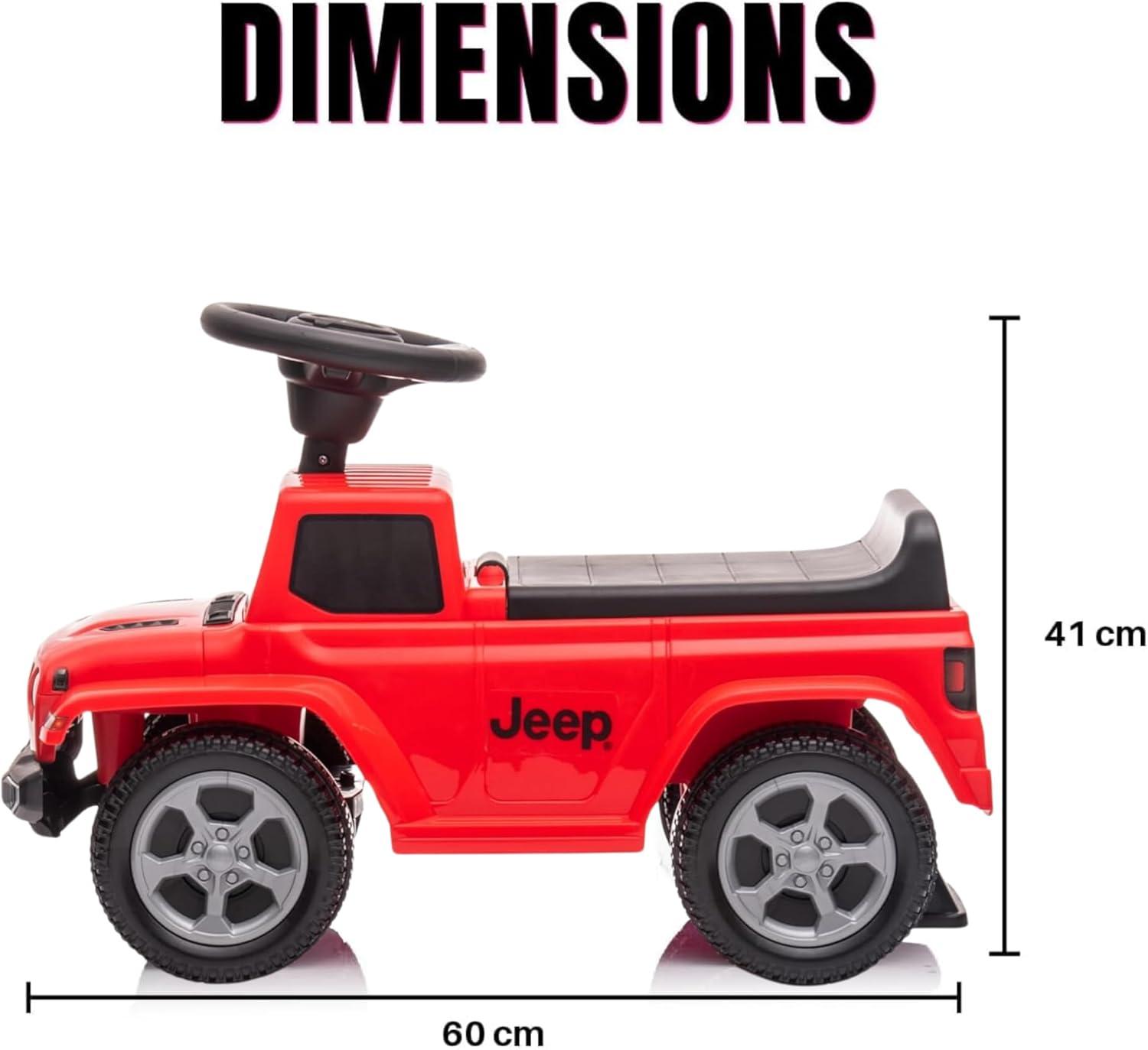 Red Jeep Gladiator Ride-On Push Car with Storage