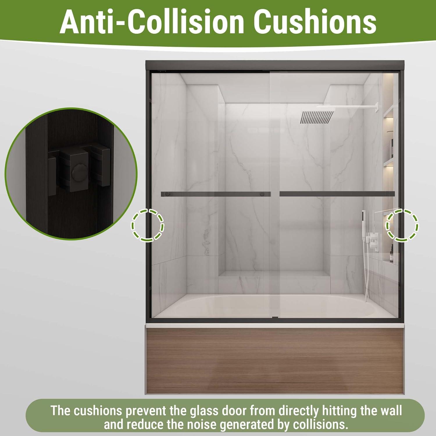 EASTANA Semi-frameless bypass bathroom sliding door AADSH6269LL