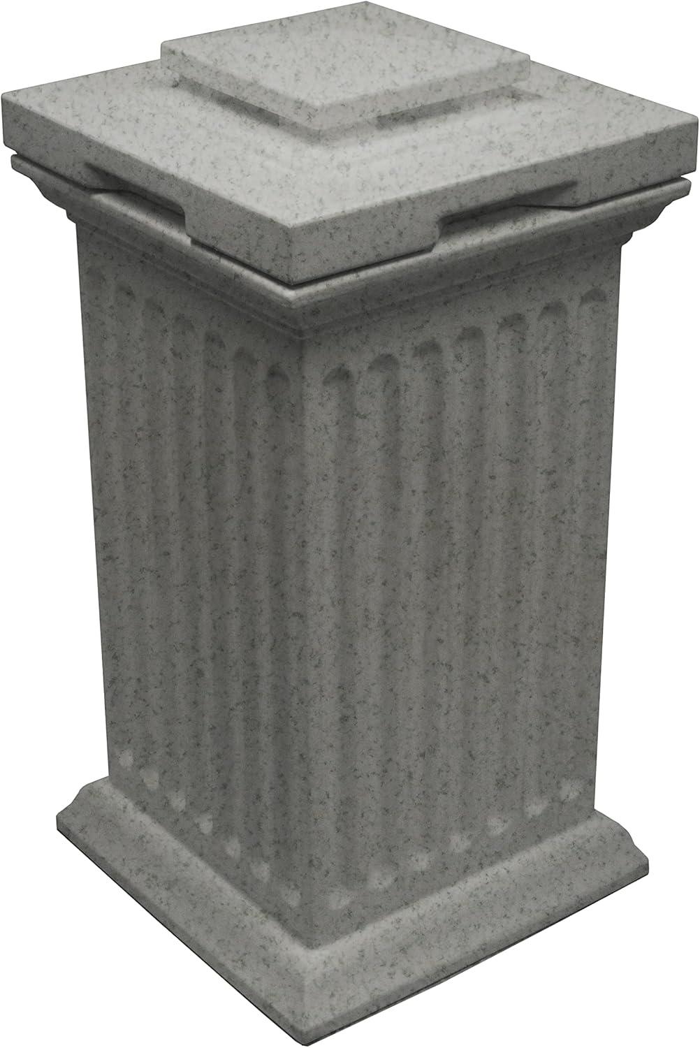 Xayoca. Savannah Column Plastic Storage and Waste Bin, 30 gal - Dark Granite