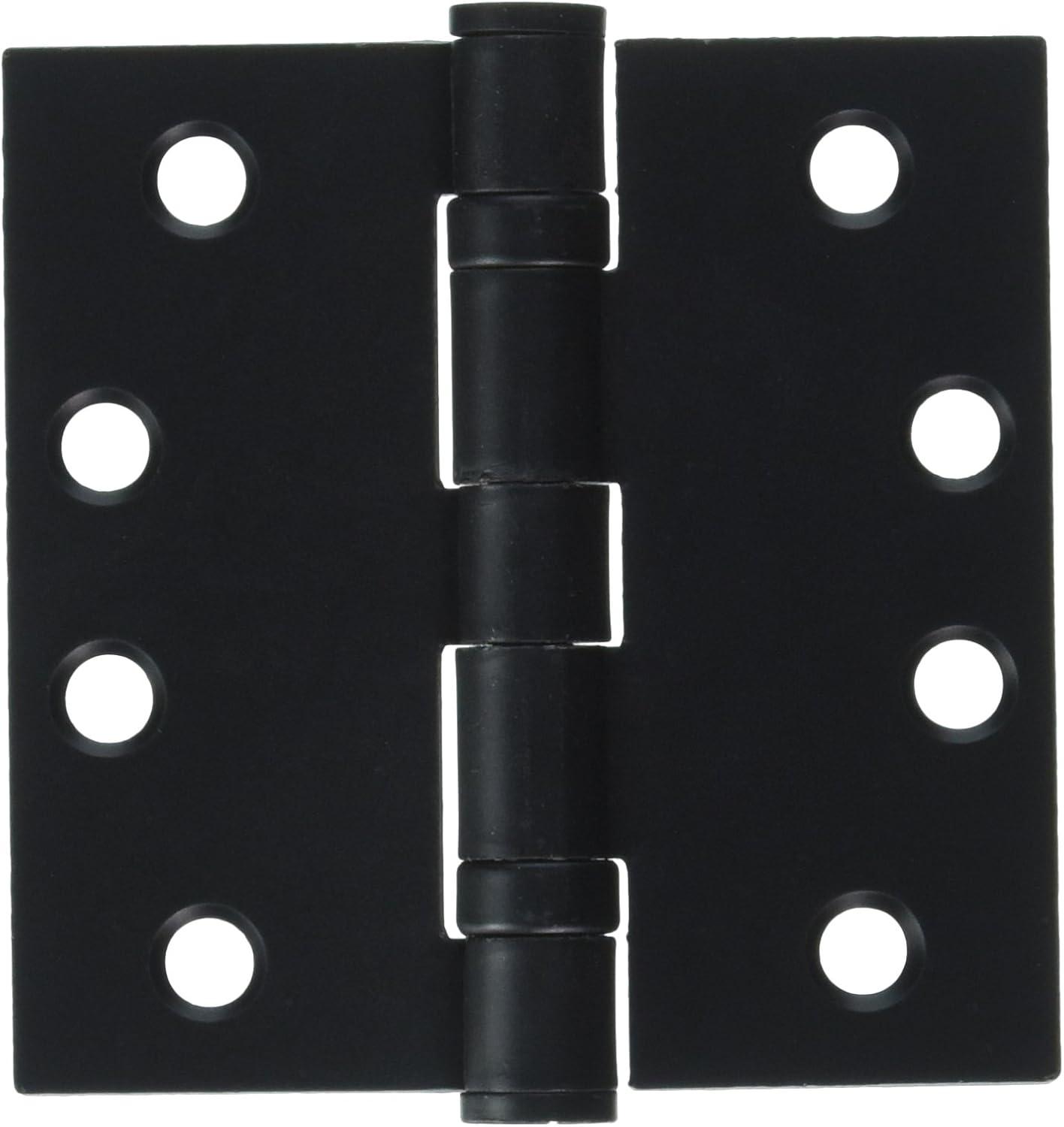 4'' x 4'' Black Steel Butt Bearing Cabinet Hinge