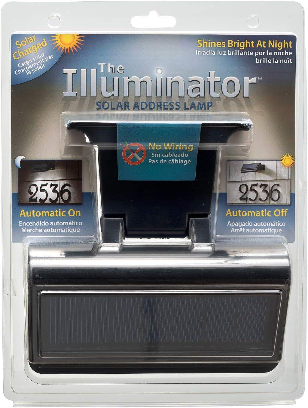 Whitehall Products 14247 Illuminator Solar Address Standard Wall Lamp - Black