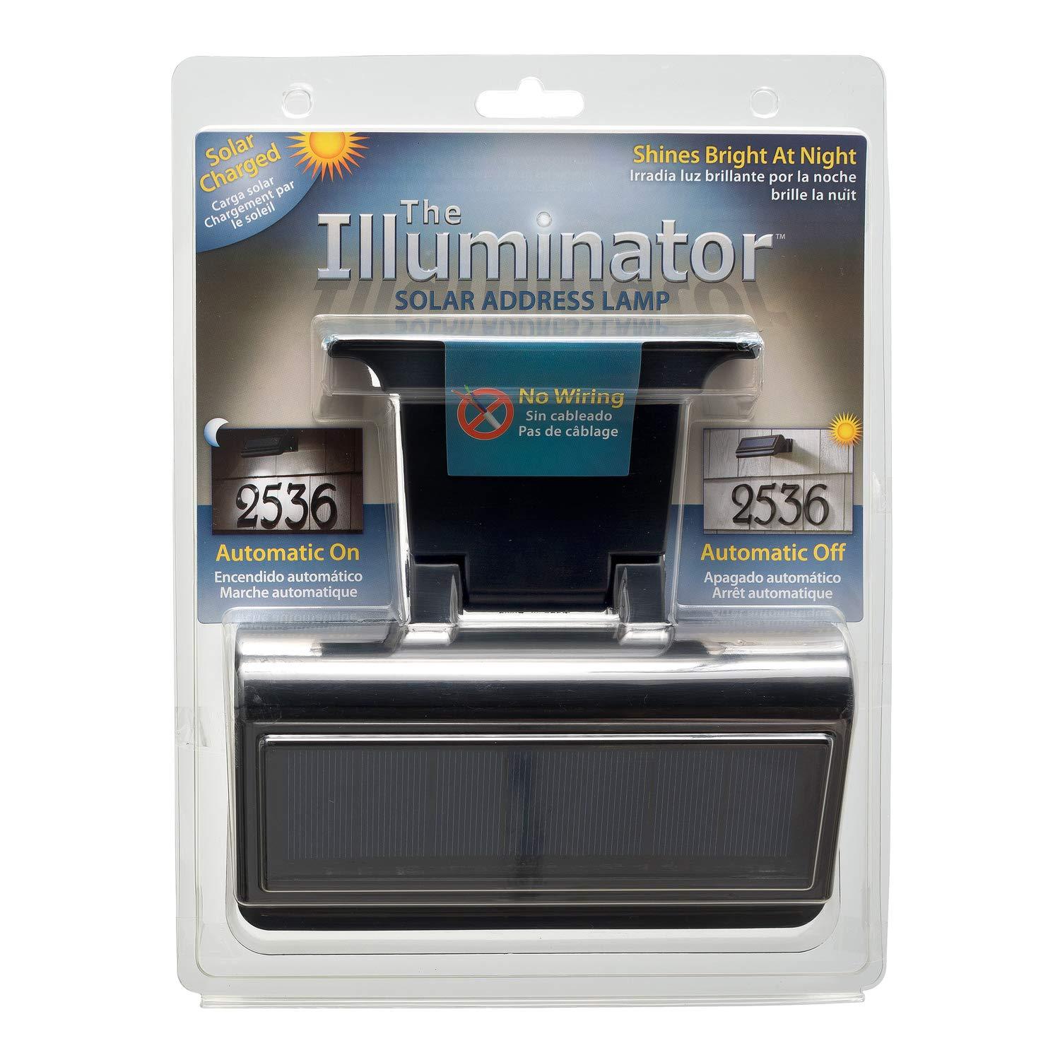 Whitehall Products 14247 Illuminator Solar Address Standard Wall Lamp - Black