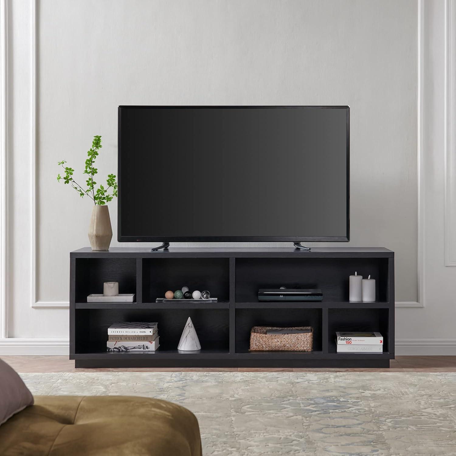 Evelyn&Zoe Bowman TV Stand for TV's up to 75", Black Grain