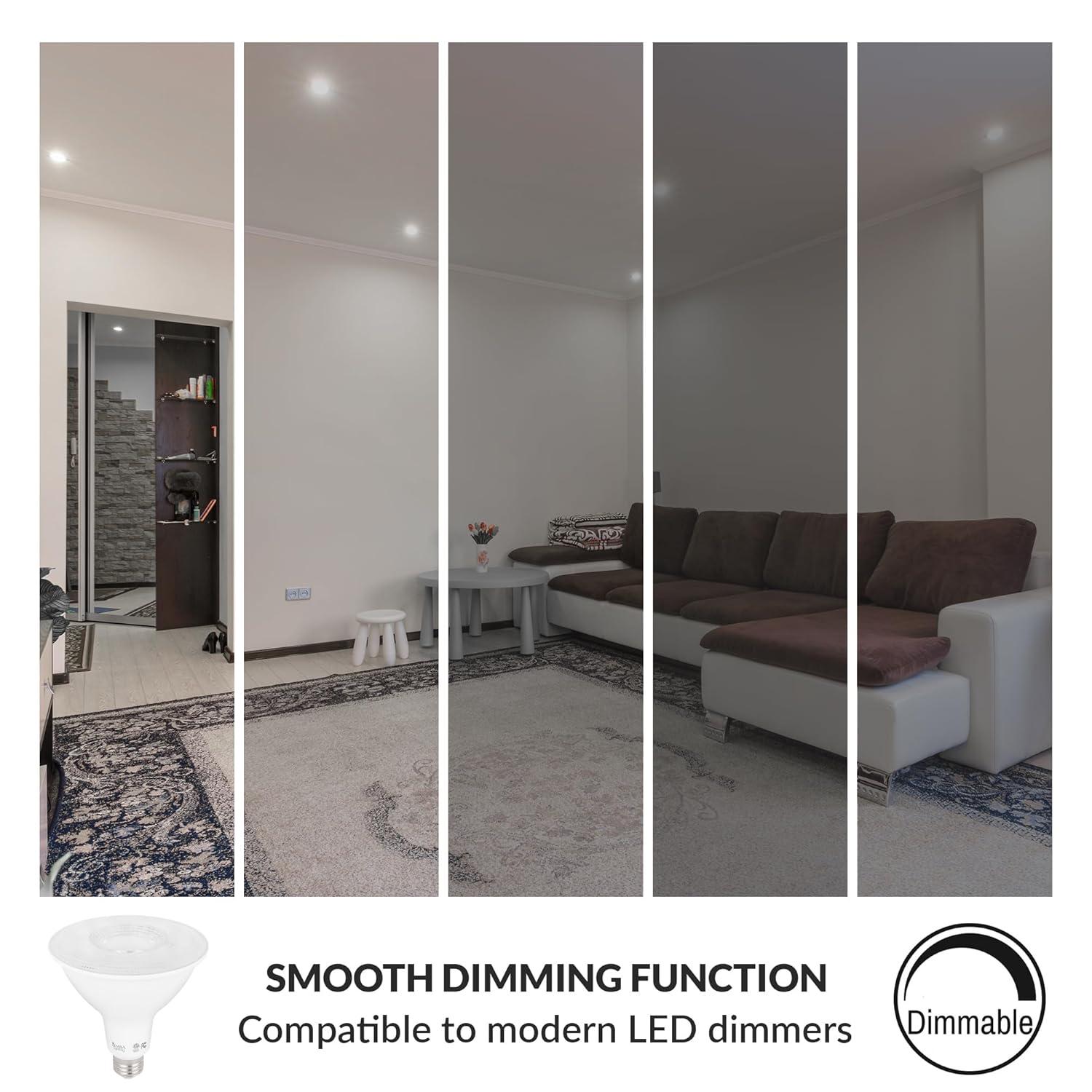 Simba Lighting LED PAR38 18W 38 Spotlight ETL Listed 180W Replacement Bulbs 120V Dimmable E26 5000K Daylight 2-Pack