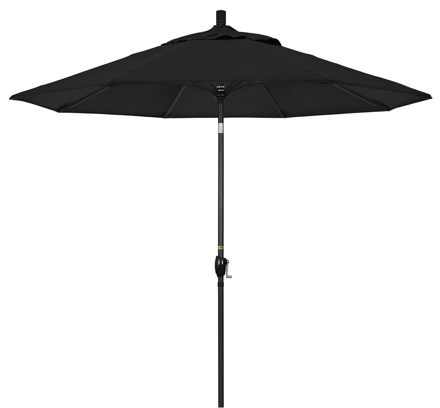 9' Black Aluminum Patio Umbrella with Crank Tilt