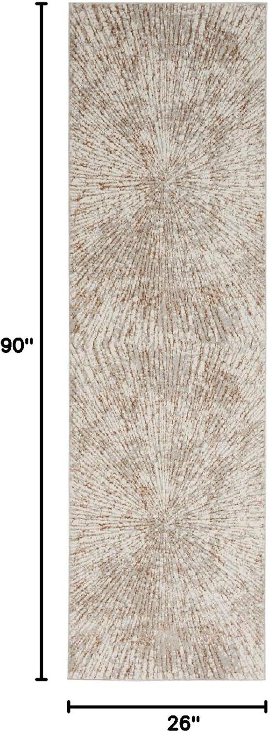 Nourison Glow 5'3" x 7'3" Grey Mocha Glam Indoor Rug