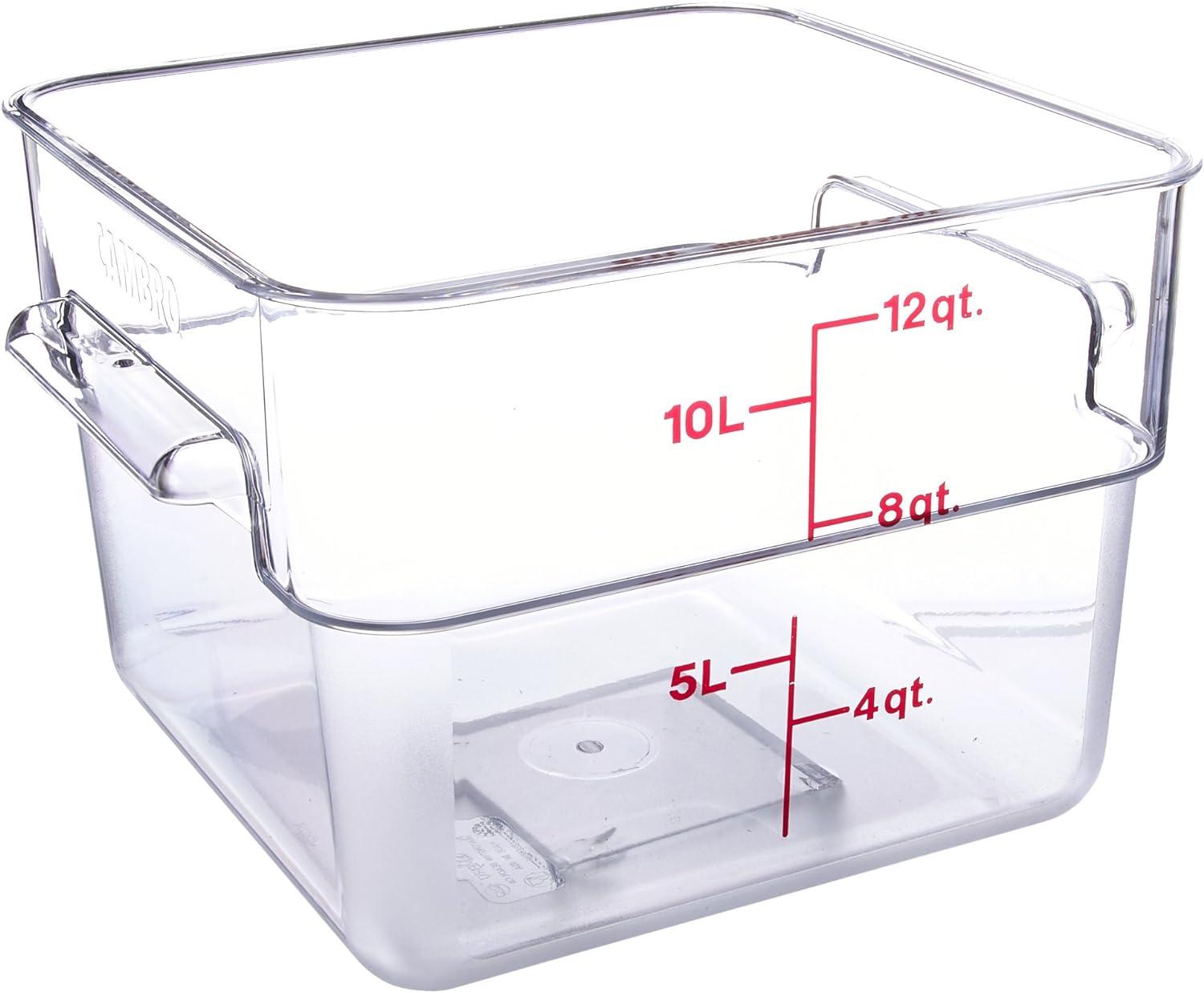 Cambro Clear 12QT Square Food Container 12SFSCW135
