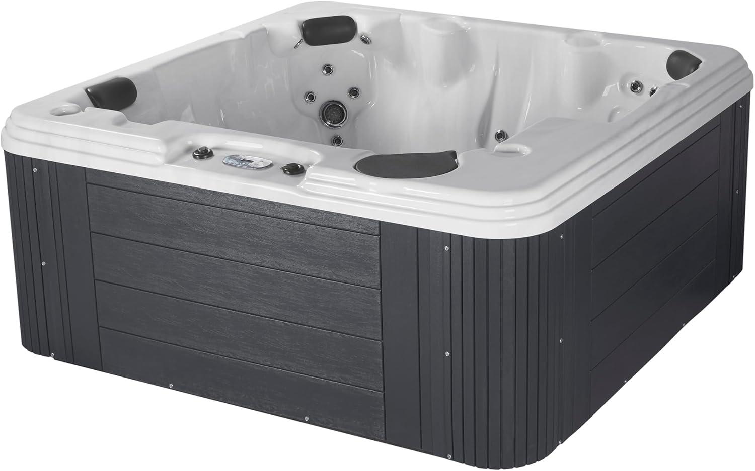 Annapolis 6-Person 50-Jet Lounger Hot Tub Spa with 2 Pumps, LED Lighting, Stainless Steel Heater and Ozonator, Insulated Cover Included