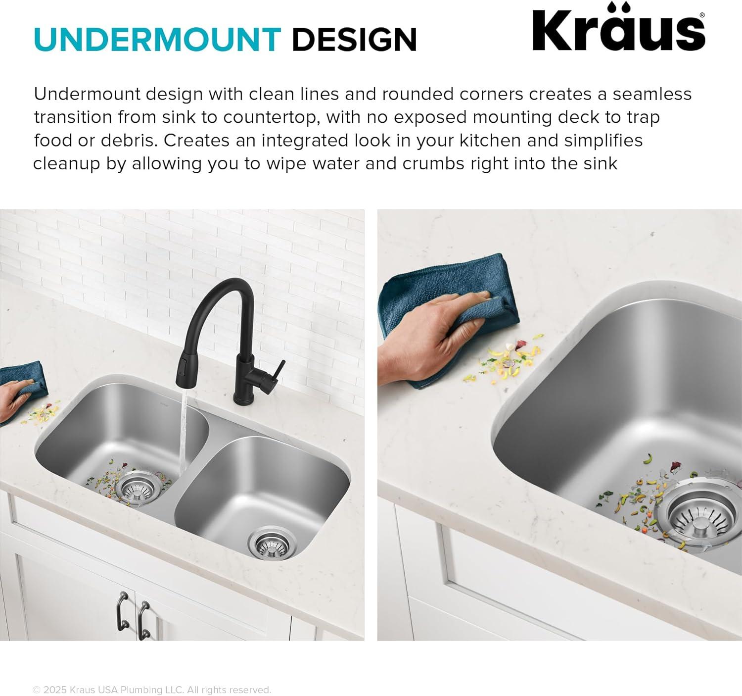 KRAUS Premier Undermount Single Bowl 18-Gauge Stainless Steel Kitchen Sink