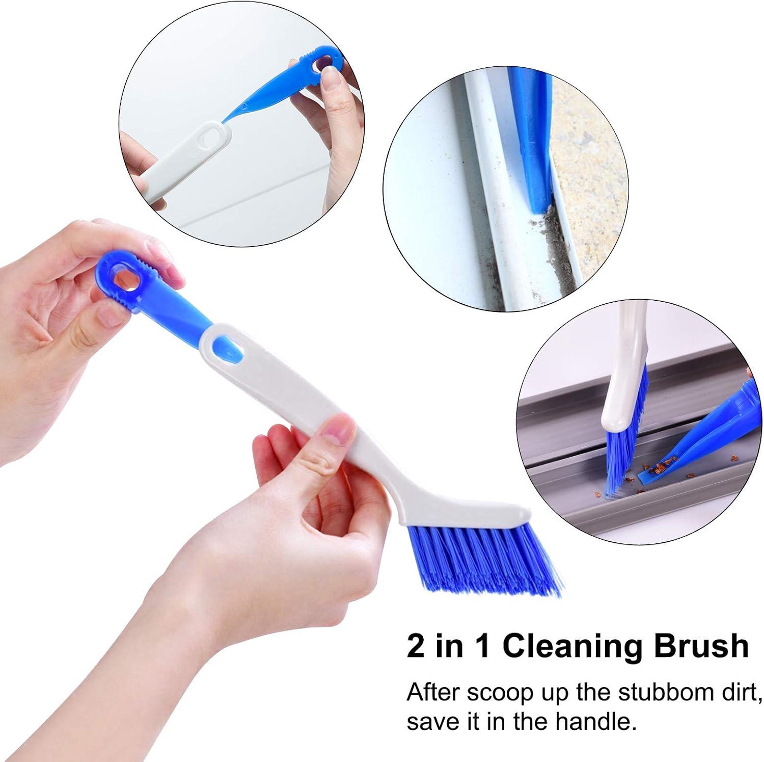 Moocorvic 2 Pcs Cleaning Brush Small Scrub Brush for Cleaning Sink Scrub Brush with Handle, Bathroom Kitchen Edge Corner Grout Cleaning Brushes for Household Use, Window Track Cleaning Brush