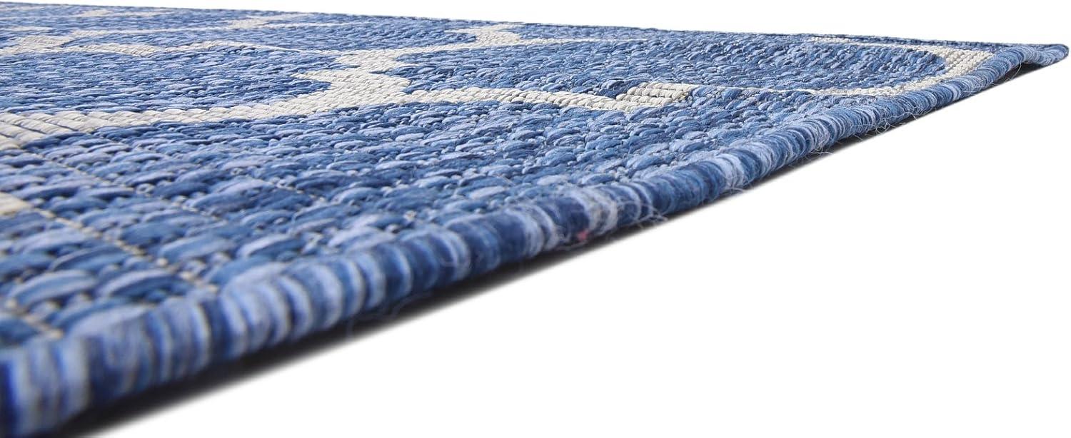 Unique Loom 6' 1 x 9' 0 Rectangle Indoor/Outdoor Trellis Navy Blue Area Rug