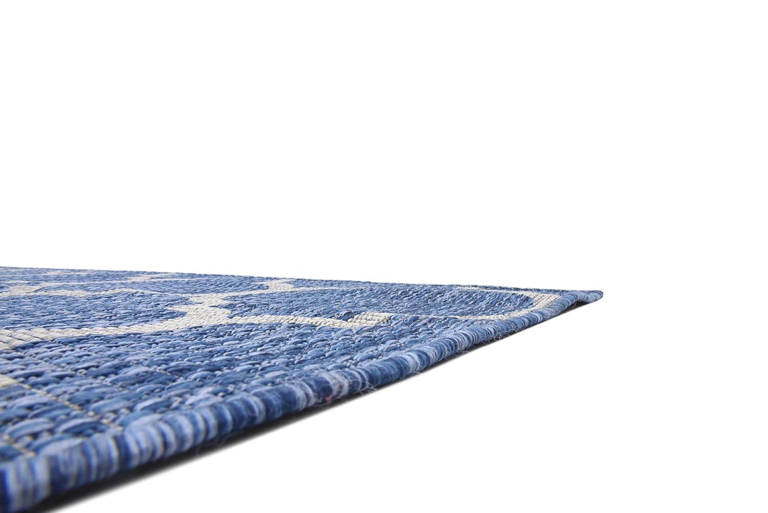 Unique Loom 6' 1 x 9' 0 Rectangle Indoor/Outdoor Trellis Navy Blue Area Rug