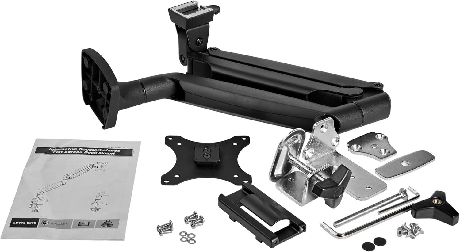 Single Desk-Mount Monitor Arm - Full Motion - Heavy-Duty - Black