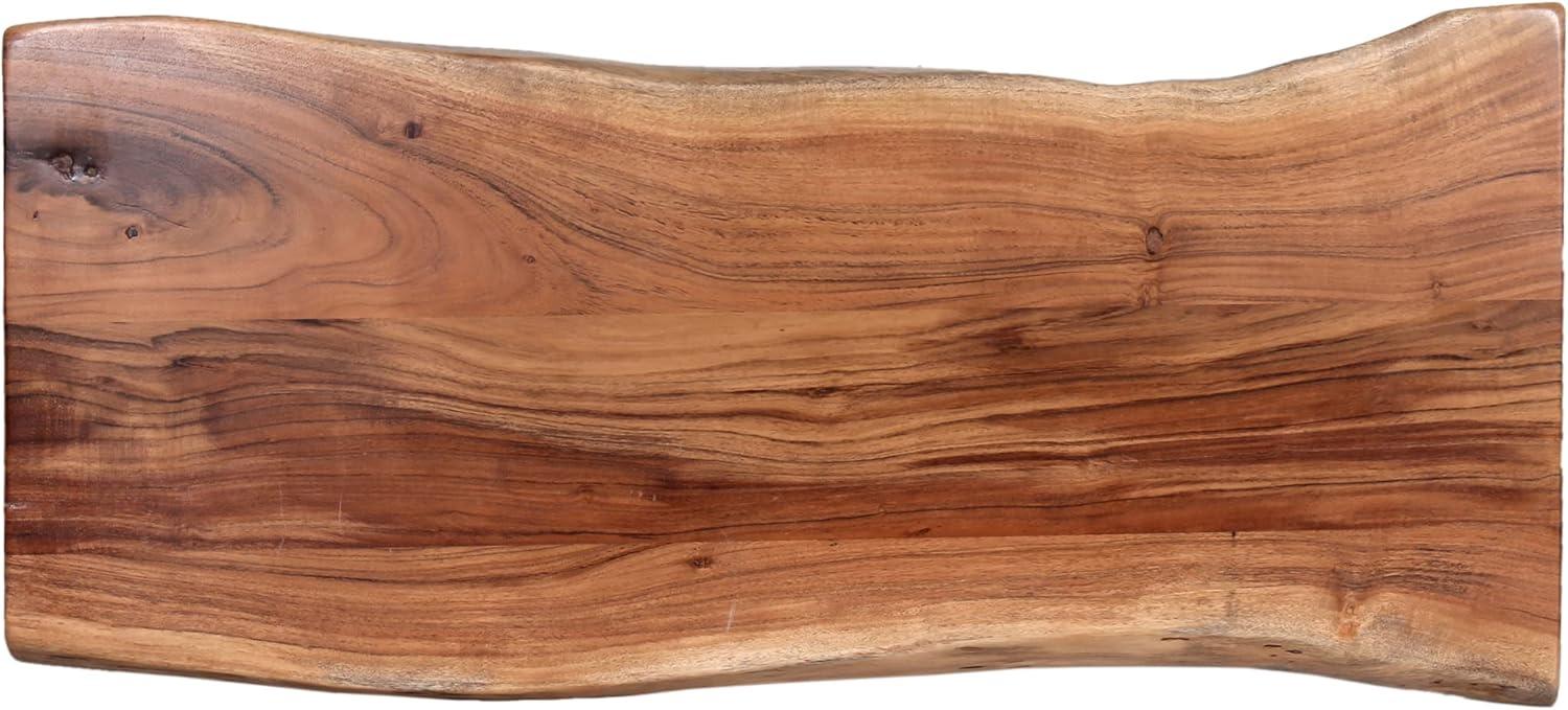 Alaterre Hairpin Natural Live Edge 36" Wood with Metal Bench, Natural