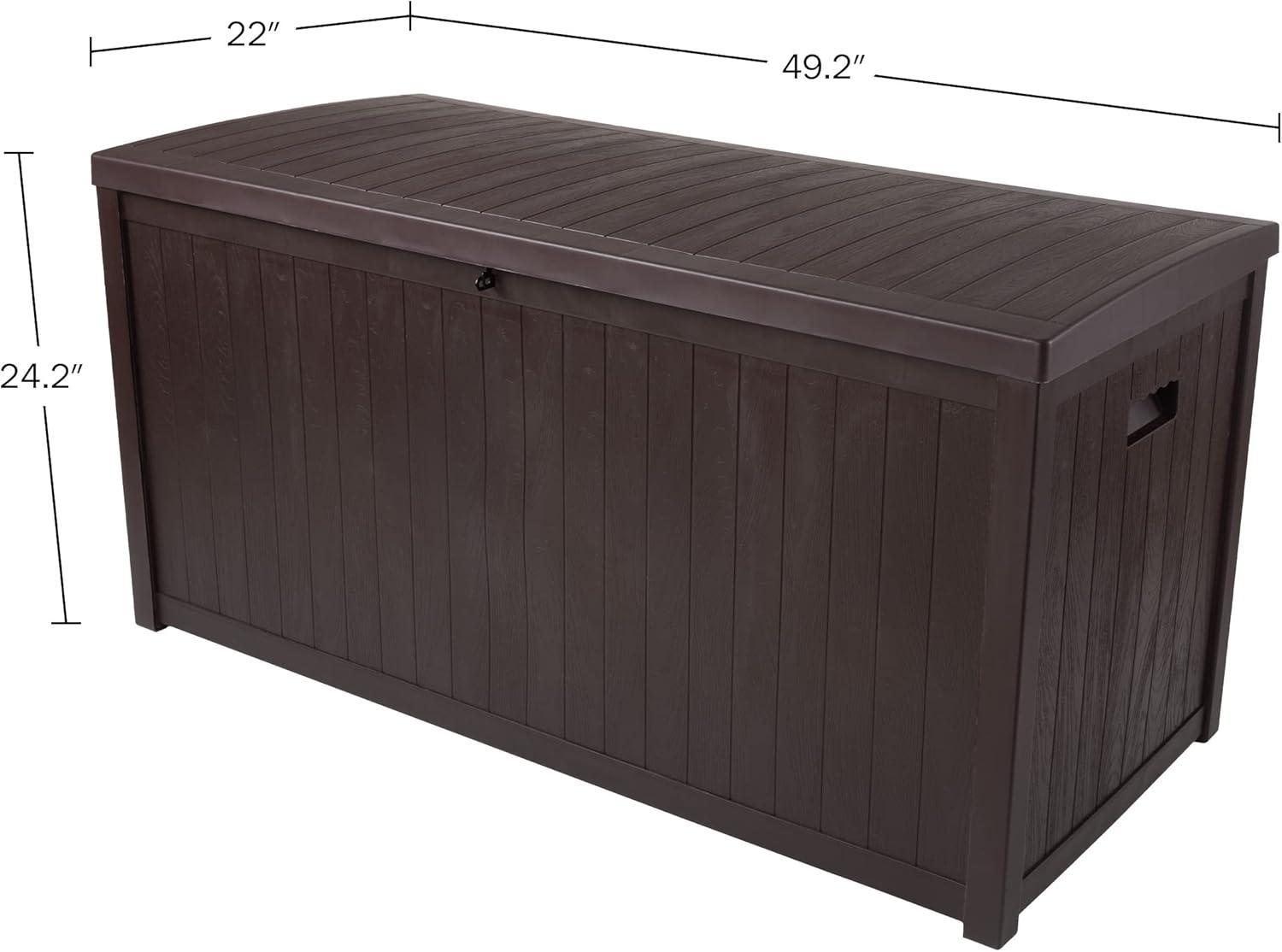 Pure Garden Outdoor Storage Box - 113 Gallon Lockable Deck Box for Pool Accessories, Patio Furniture Cushions, or Package Delivery for Outside by Pure Garden
