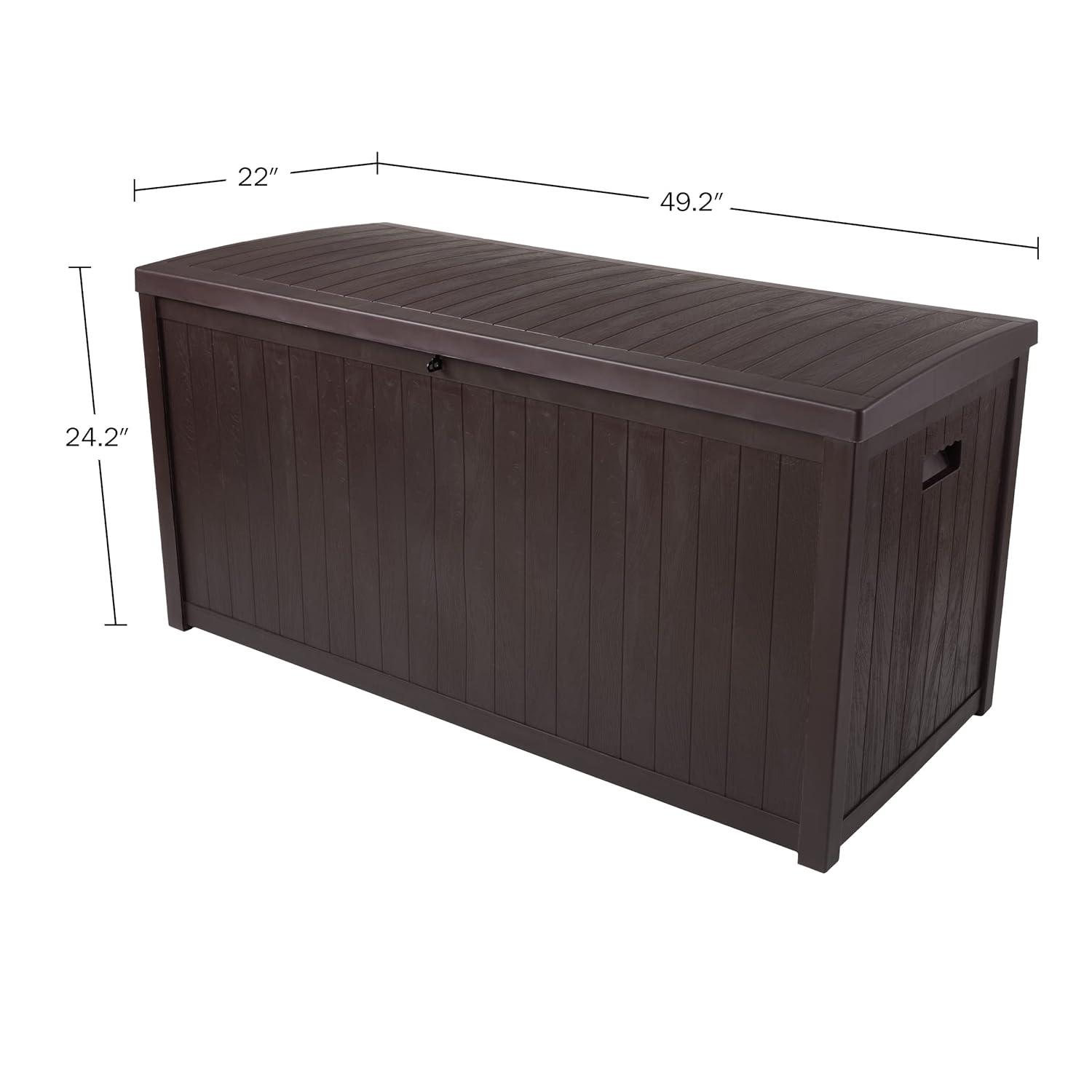 Pure Garden Outdoor Storage Box - 113 Gallon Lockable Deck Box for Pool Accessories, Patio Furniture Cushions, or Package Delivery for Outside by Pure Garden