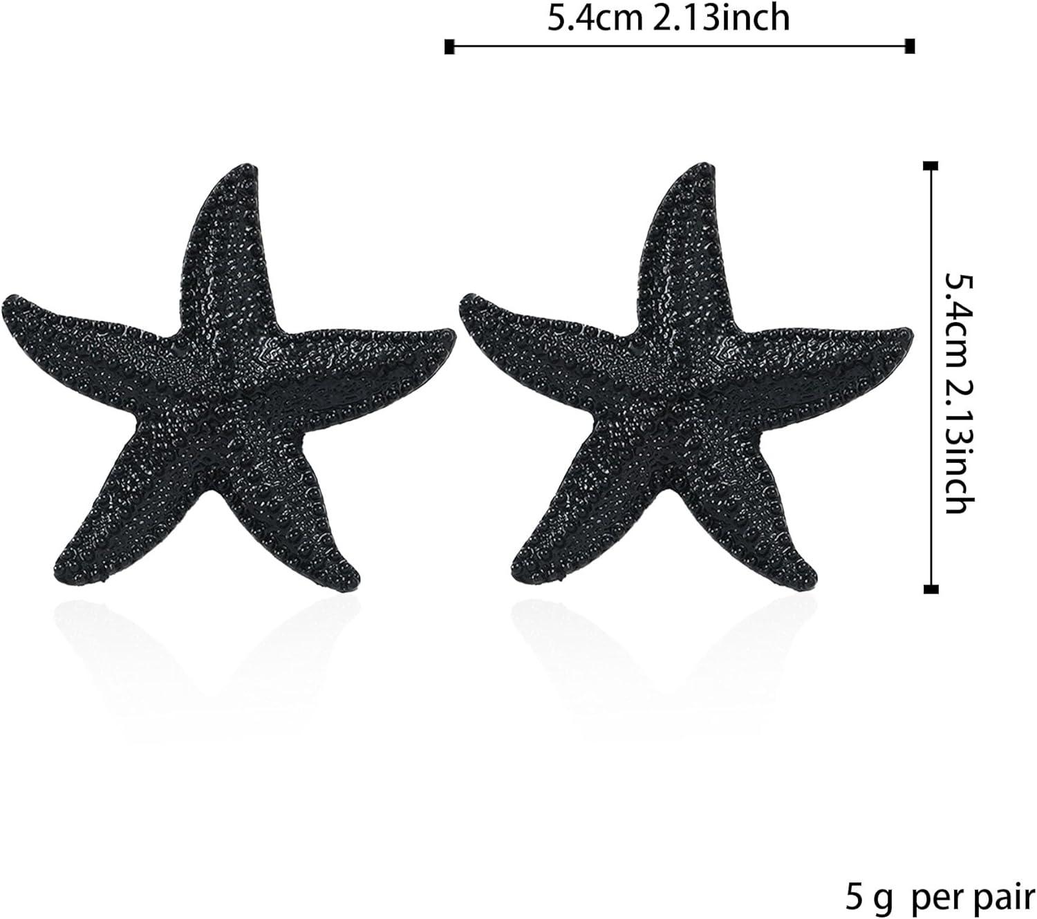 Punk Boho Starfish Earrings Starfish Statement Star Stud Earrings for Women Beach Ocean Summer Jewelry