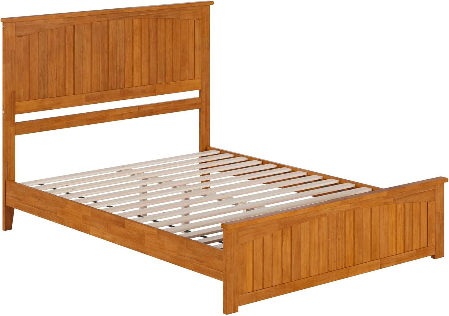 AFI Naples Queen Solid Wood Low Profile Platform Bed with Matching Footboard, Light Toffee