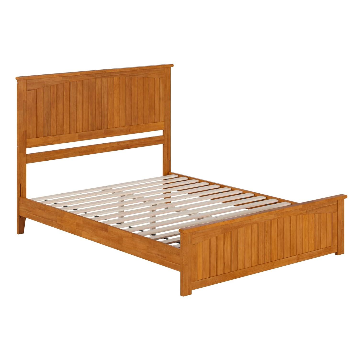 AFI Naples Queen Solid Wood Low Profile Platform Bed with Matching Footboard, Light Toffee