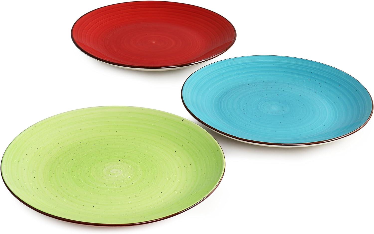 Elama Sebastian 6 Piece Stoneware Dinner Plate Set in Assorted Colors