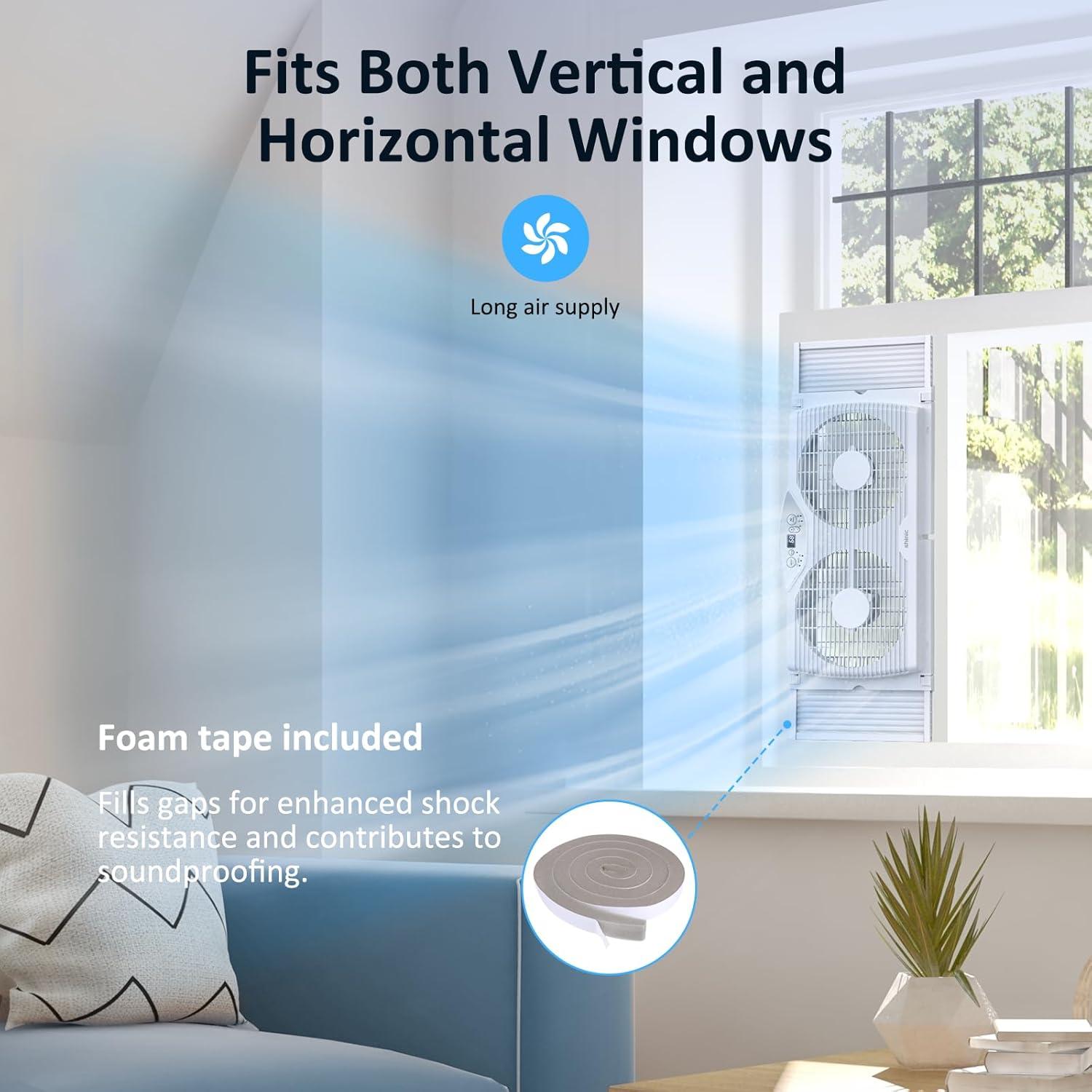 Shinic Glossy White Remote Controlled Reversible Window Fan
