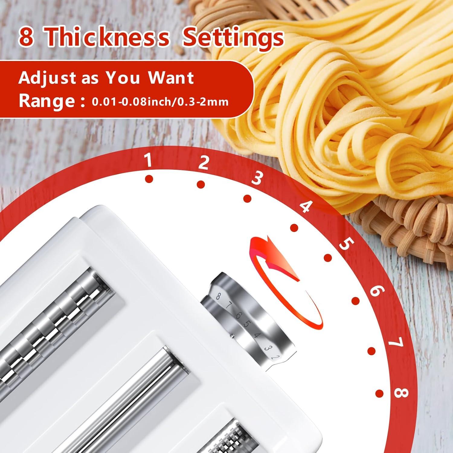 Pasta Maker Attachment for Kitchenaid/Cuisinart Stand Mixers, 3 in 1 Noodle Maker Pasta Roller Fettuccine Spaghetti Cutter and Cleaning Brush, Kitchen aid Accessories- Pasta Roller and Cutter Set C35