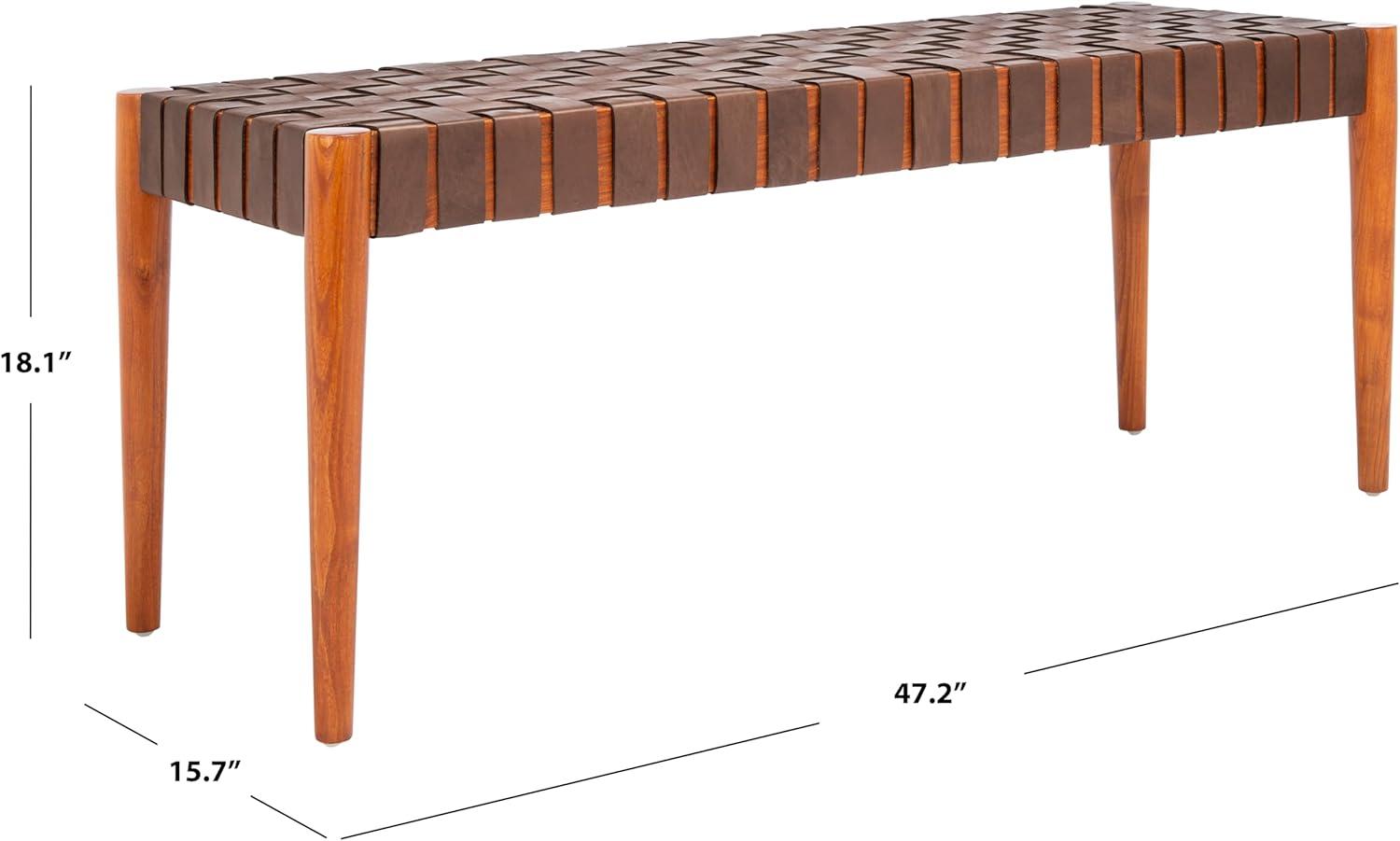 Orin 47" Woven Leather Bench