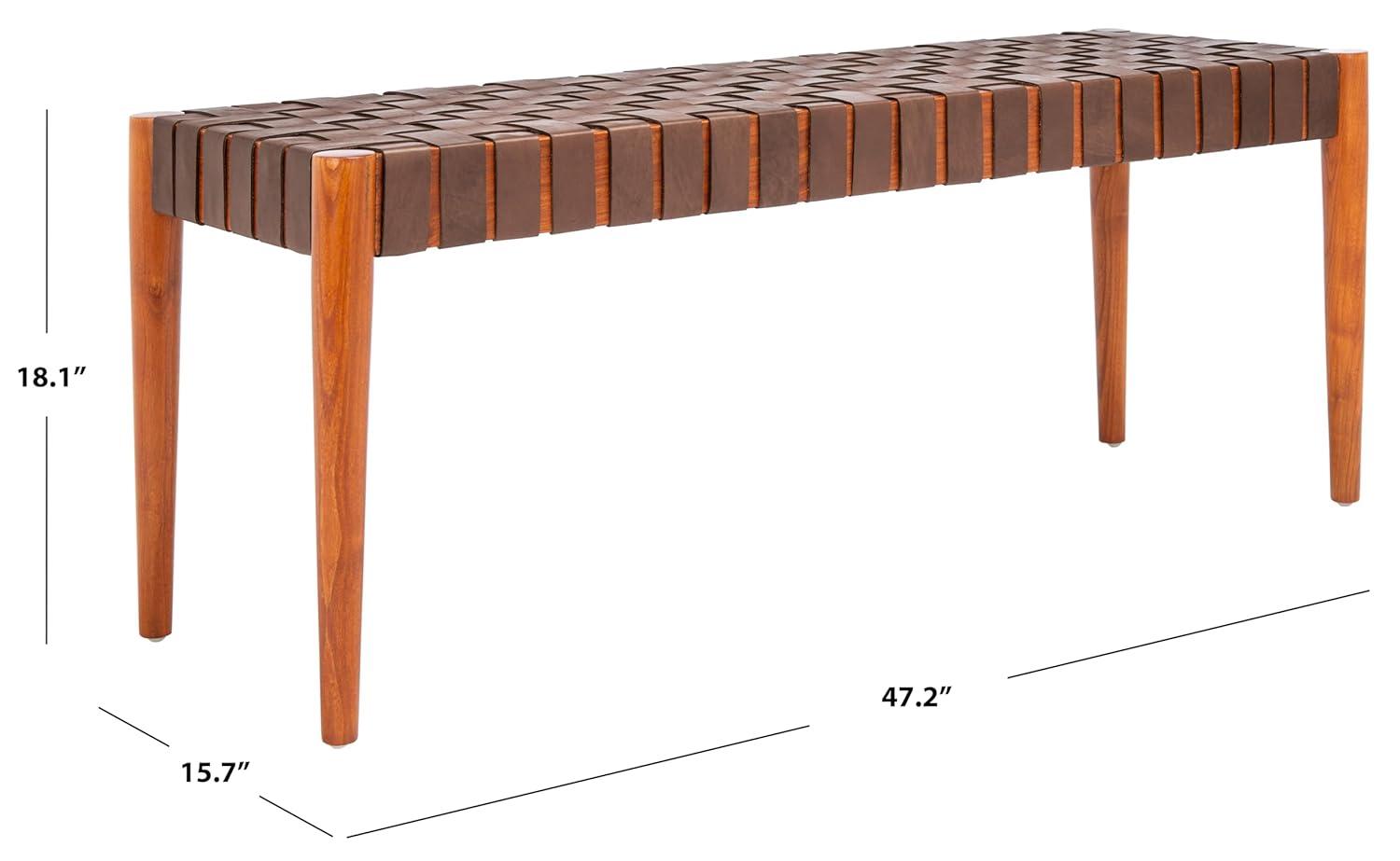 Orin 47" Woven Leather Bench