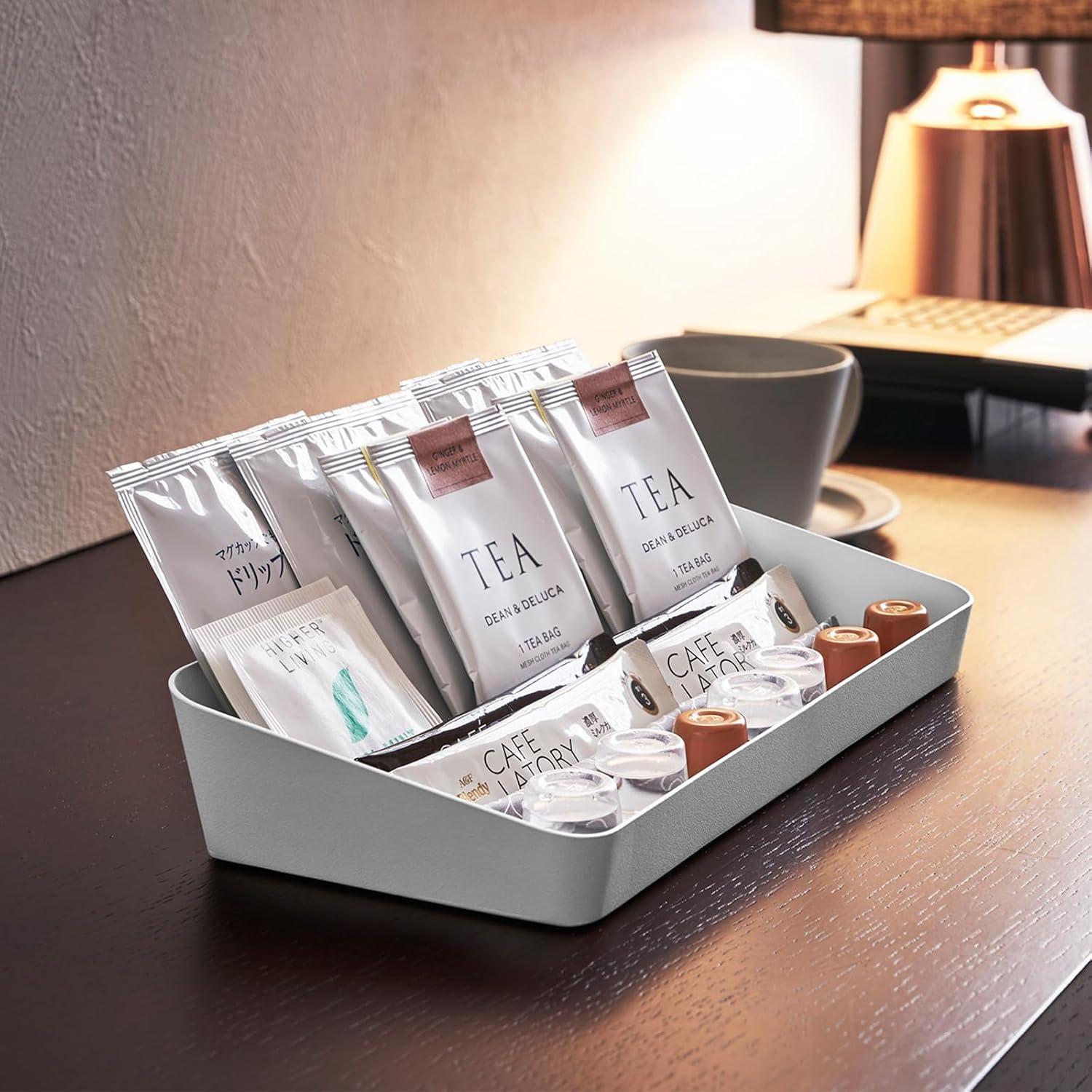 Yamazaki Home Space Saving Vanity Tray, Sloped, Steel, Large