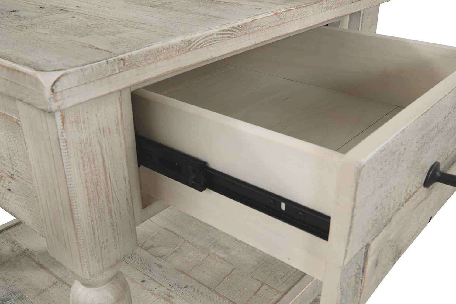 Shawnalore Sofa/Console Table Whitewash - Signature Design by Ashley: Pine Wood, Farmhouse Style, with Drawers & Shelf