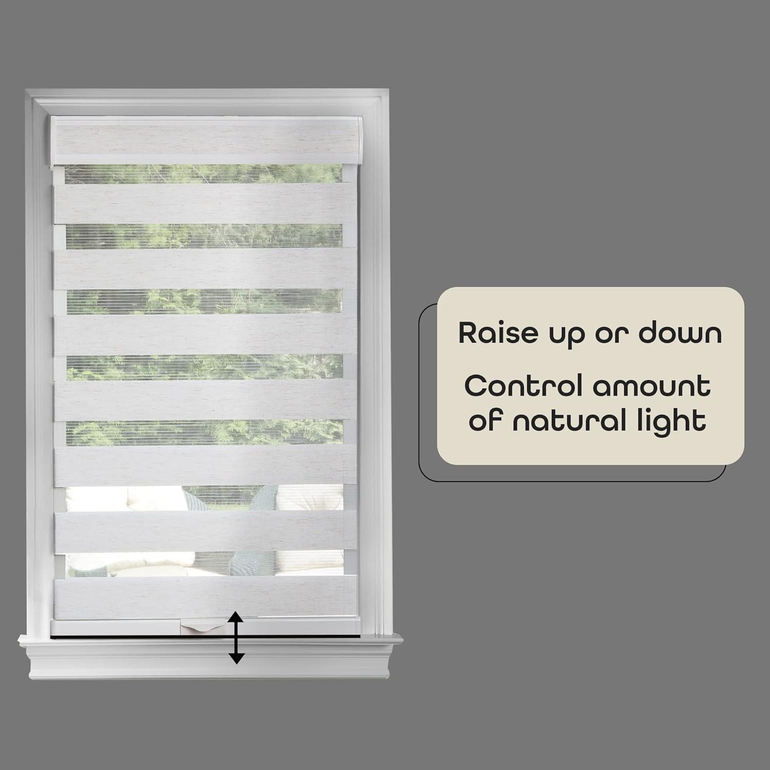 Celestial Linen Cordless Light Filtering Double Layered Polyester Roller Shade 34 in. W x 72 in. L