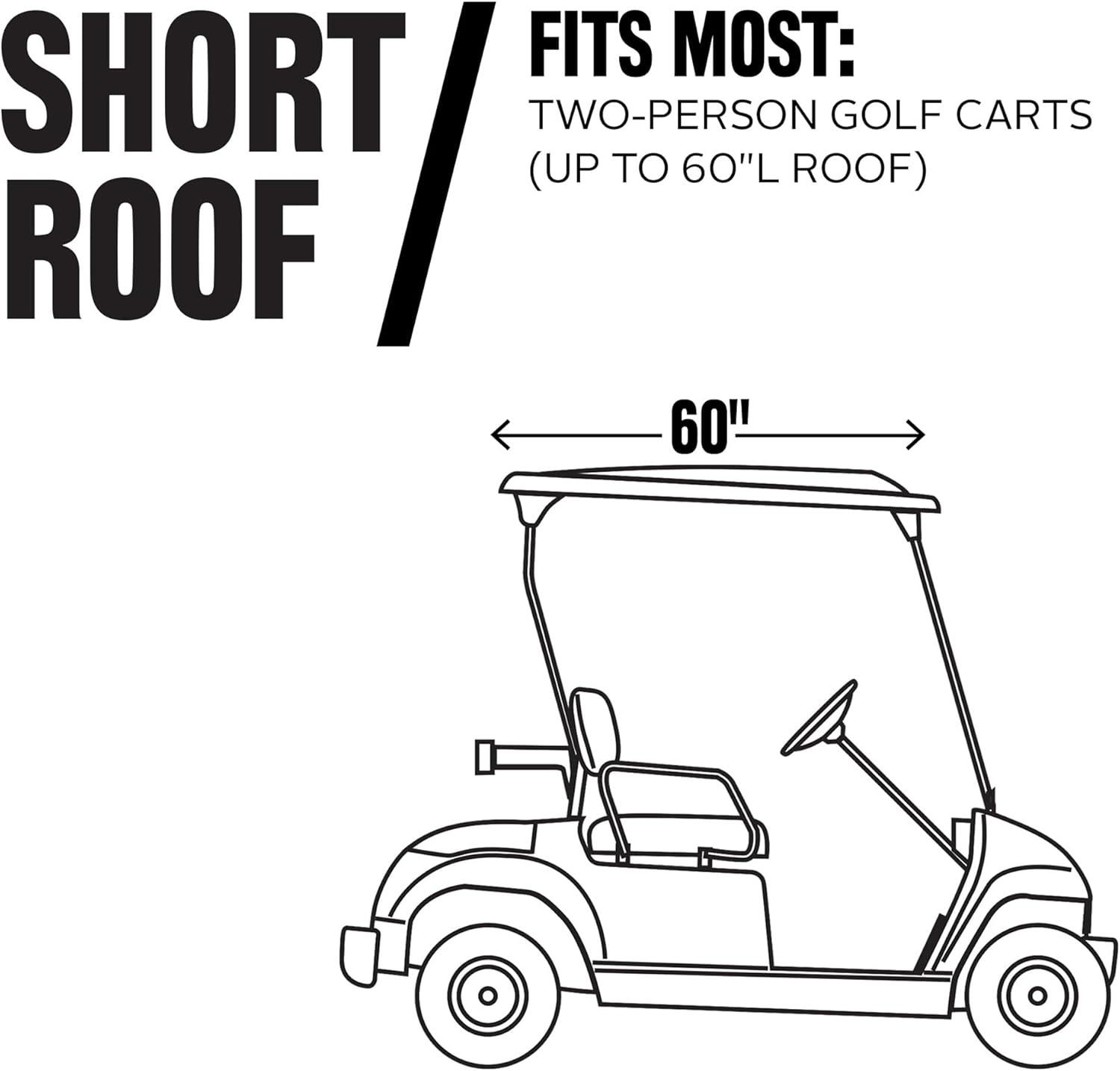 Fairway Short Roof Golf Car Quick-Fit Cover Black