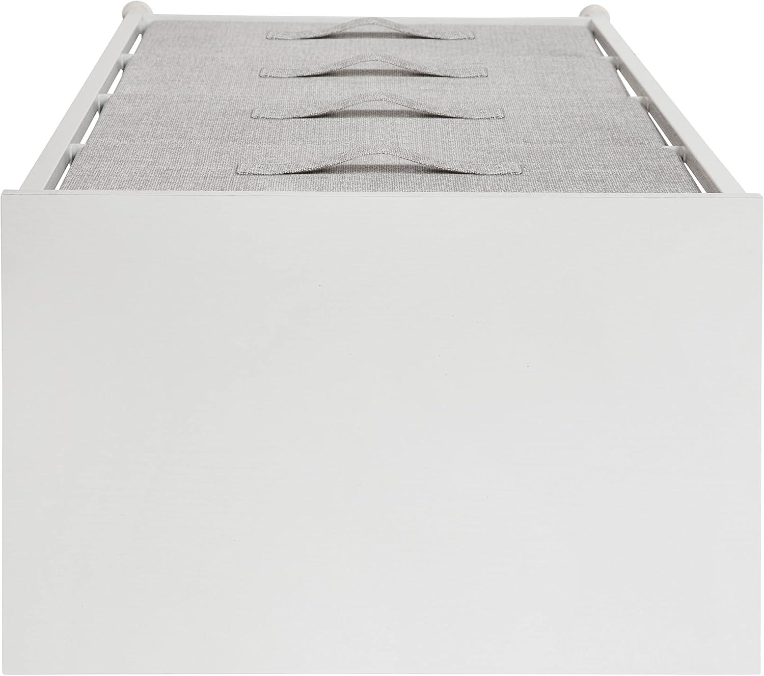 Malone 4 Drawer Vertical Storage Dresser with Wood Top & Fabric Pull Drawers