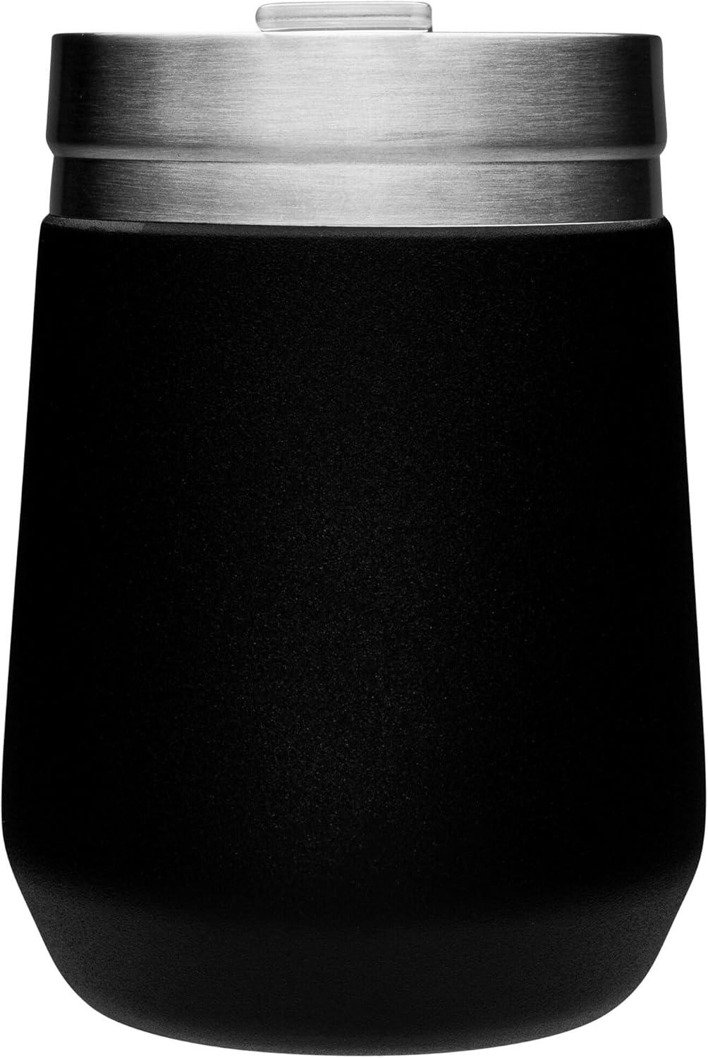 Stanley 10 oz Everyday Wine Tumbler Matte Black: Stainless Steel, Dishwasher-Safe, Hot/Cold Drinkware, All Ages