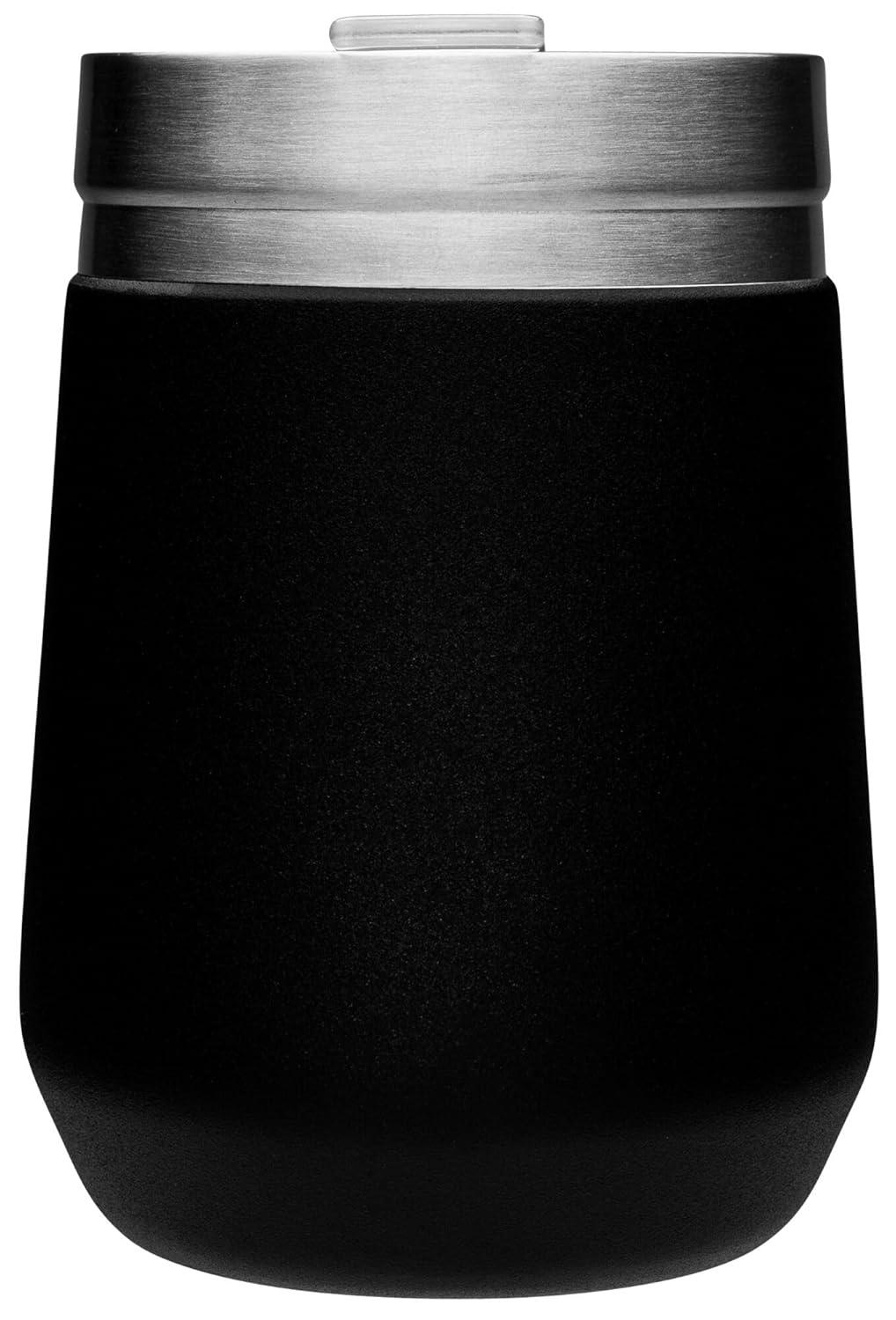 Stanley 10 oz Everyday Wine Tumbler Matte Black: Stainless Steel, Dishwasher-Safe, Hot/Cold Drinkware, All Ages