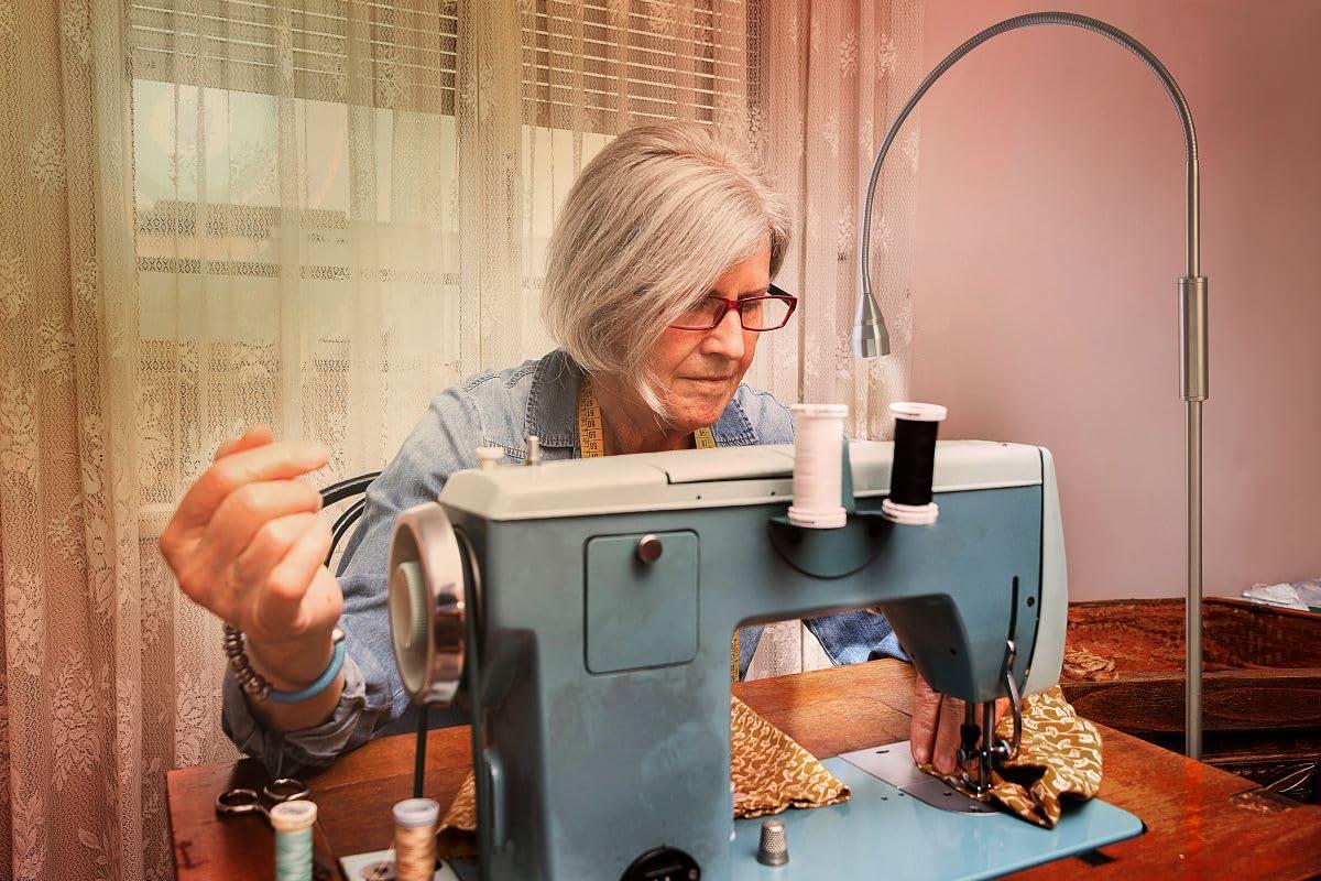 Daylight24 56” 1-Light Antique Brass Cordless Floor Lamp with Adjustable Gooseneck