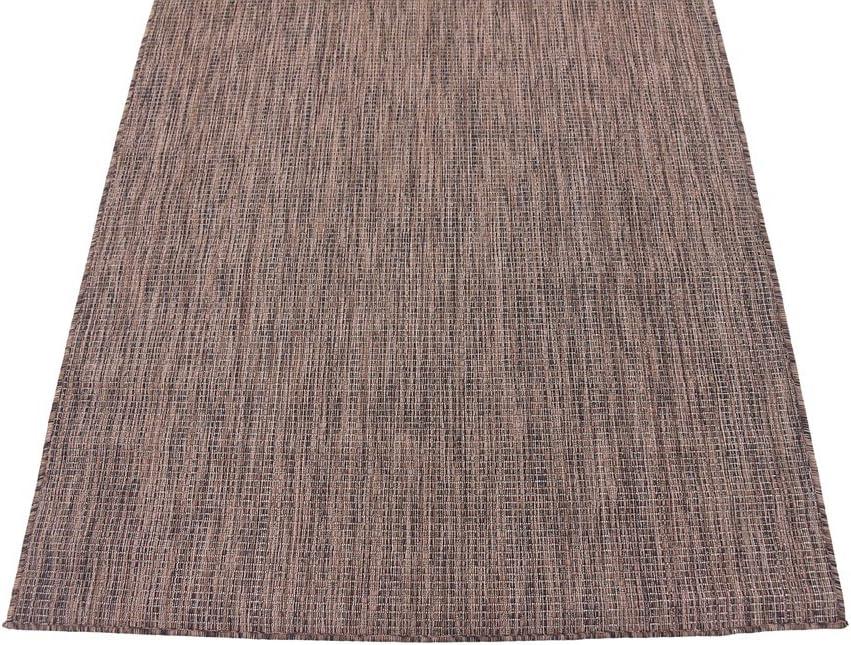 Unique Loom 4' 1 x 6' 1 Rectangle Indoor/Outdoor Solid Light Brown Area Rug
