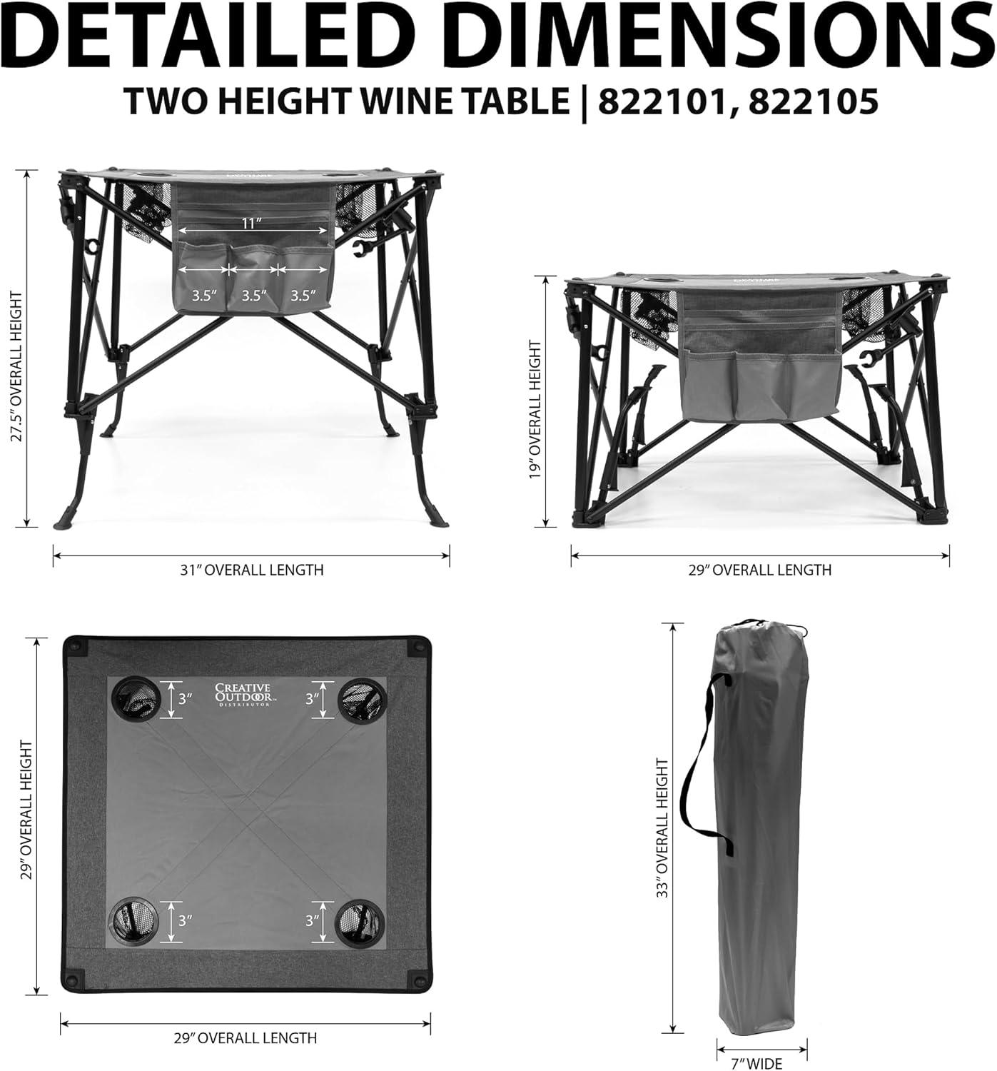Creative Outdoor Folding Portable Wine Table for Outdoor Events, Camping, Garden Party, Red