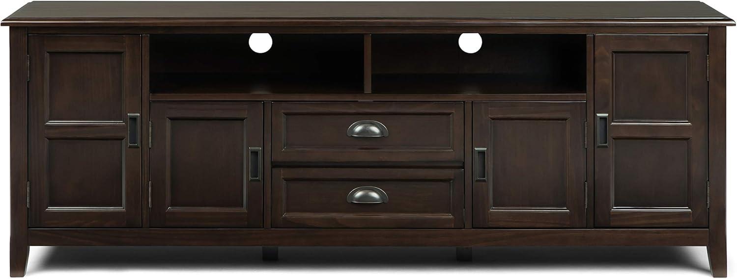 Burlington Solid Mahogany Brown 72" Transitional TV Media Stand