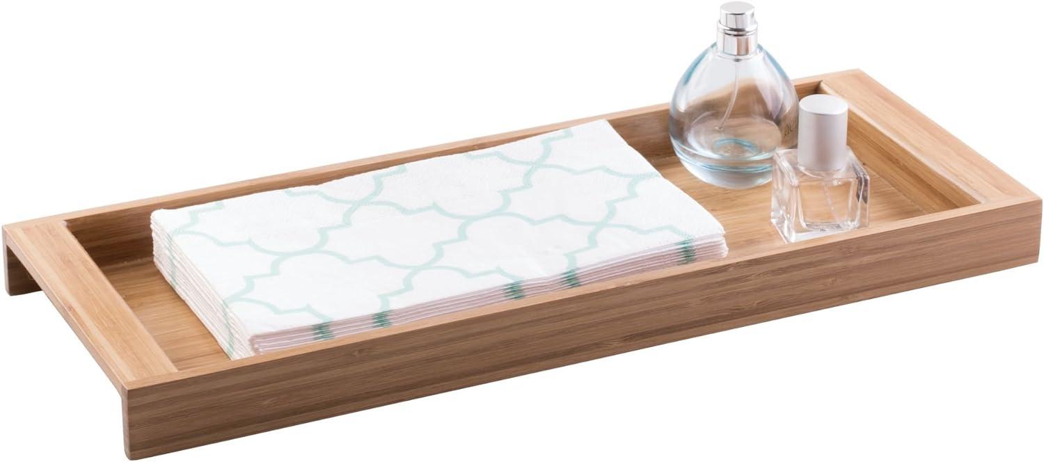 Natural Bamboo Portable Vanity Accessory Tray