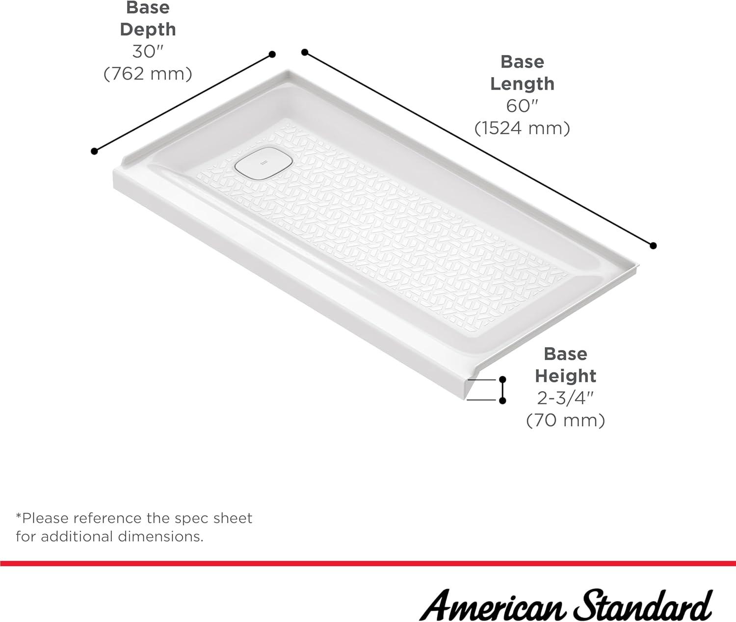 Aspirations 30'' W D Rectangular Single Shower Base