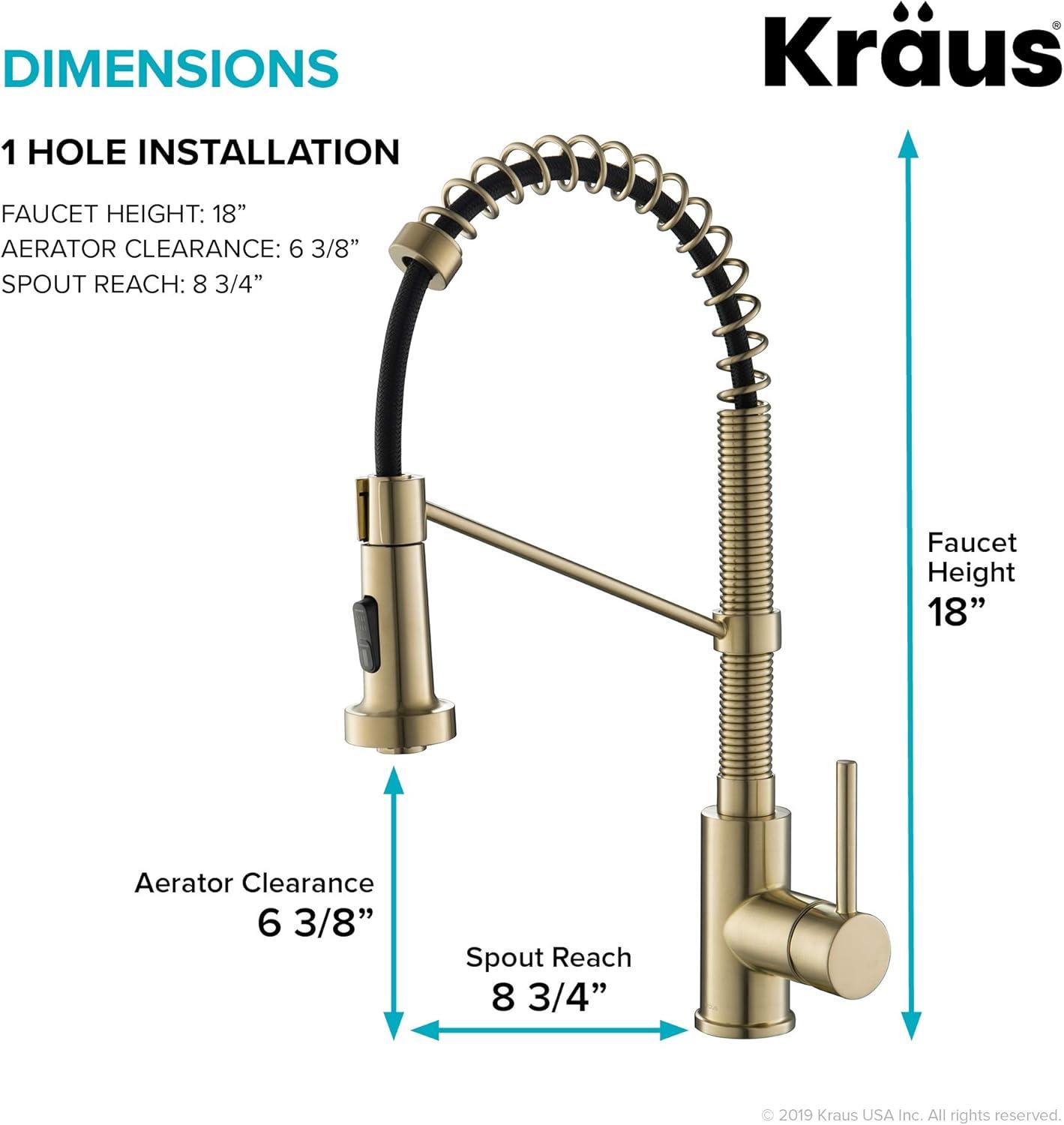 KRAUS Bolden Commercial Style 2-Function Single Handle Pull Down Kitchen Faucet