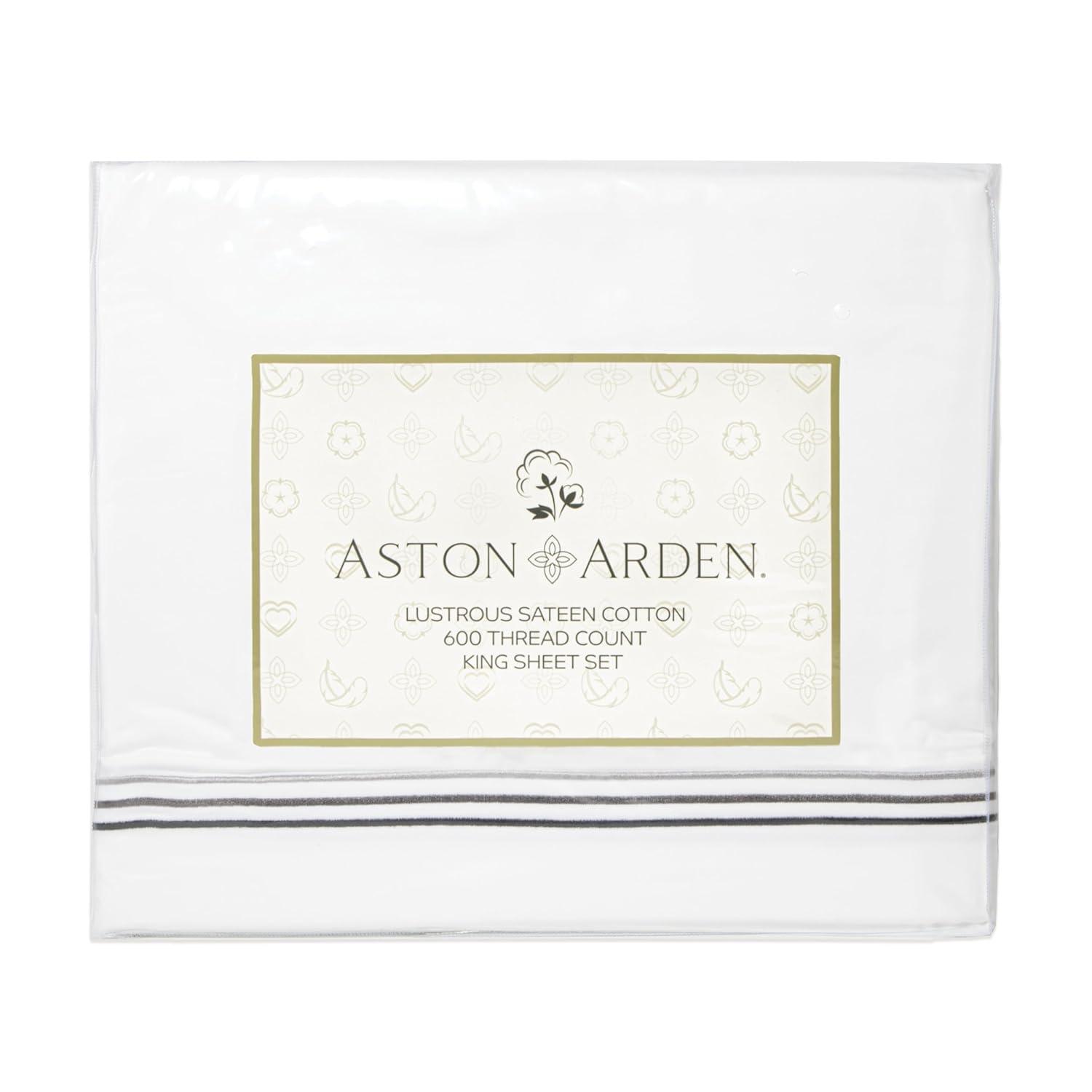 Aston & Arden 600 Thread Count Cotton Sateen Sheet Set Sateen Standard Sheet Set