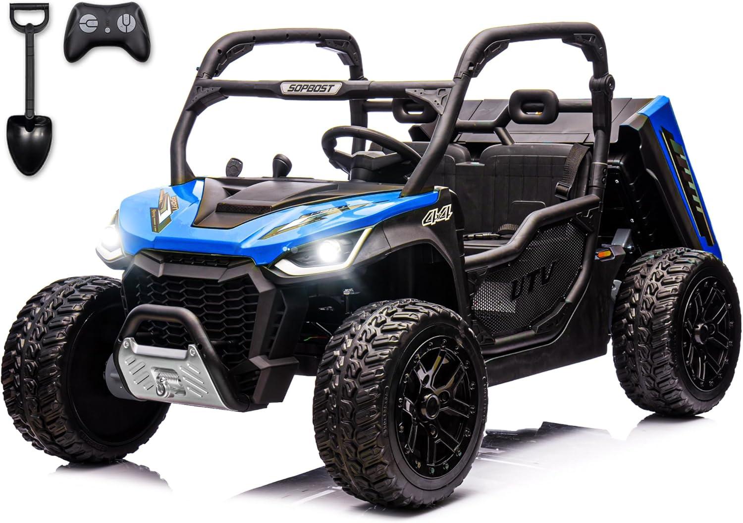 DreamDwell Home 4 Wheels 24V Ride on Dump Truck Toys 2 Seater Kids Ride On UTV Car with Remote Control,Electric Dump Bed