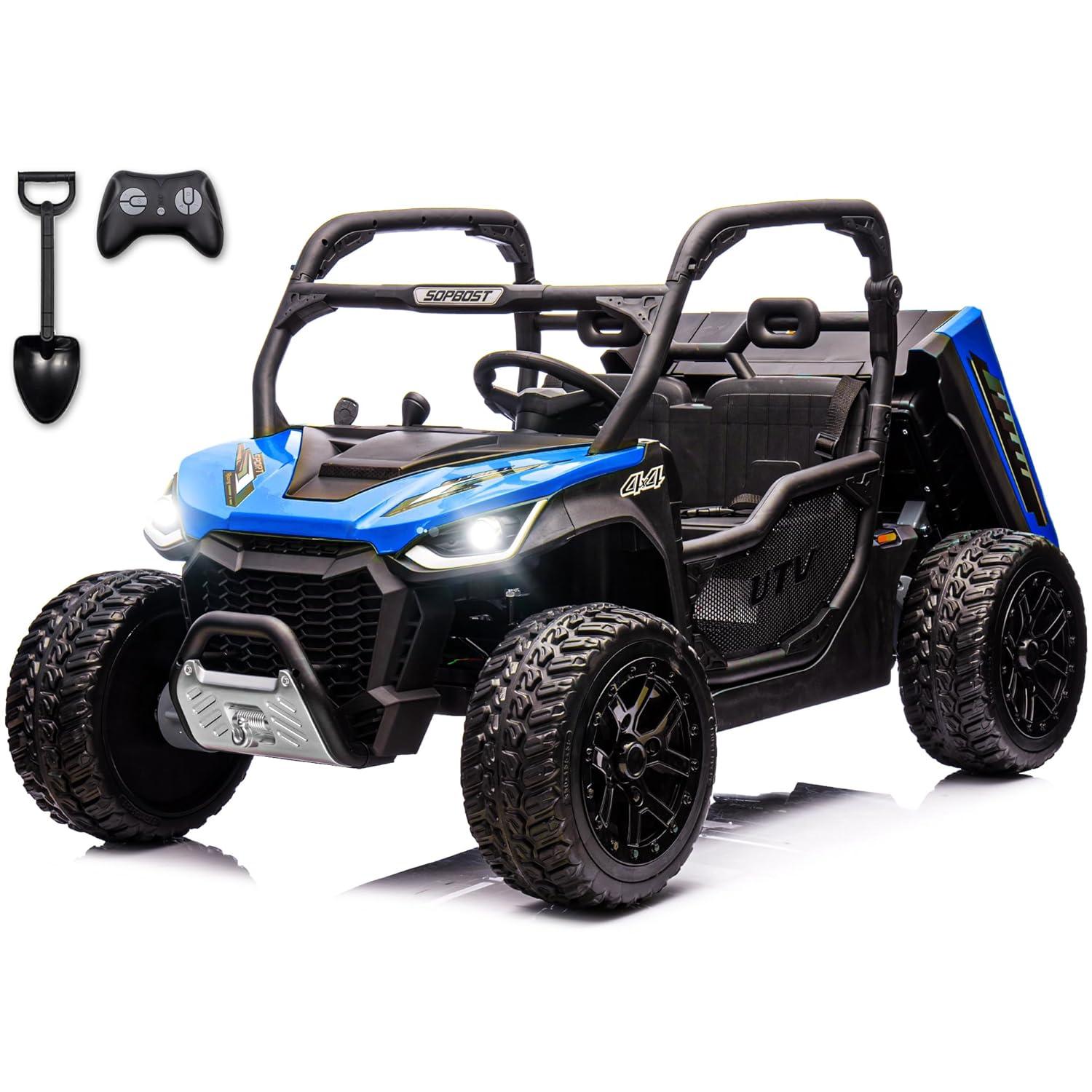 DreamDwell Home 4 Wheels 24V Ride on Dump Truck Toys 2 Seater Kids Ride On UTV Car with Remote Control,Electric Dump Bed