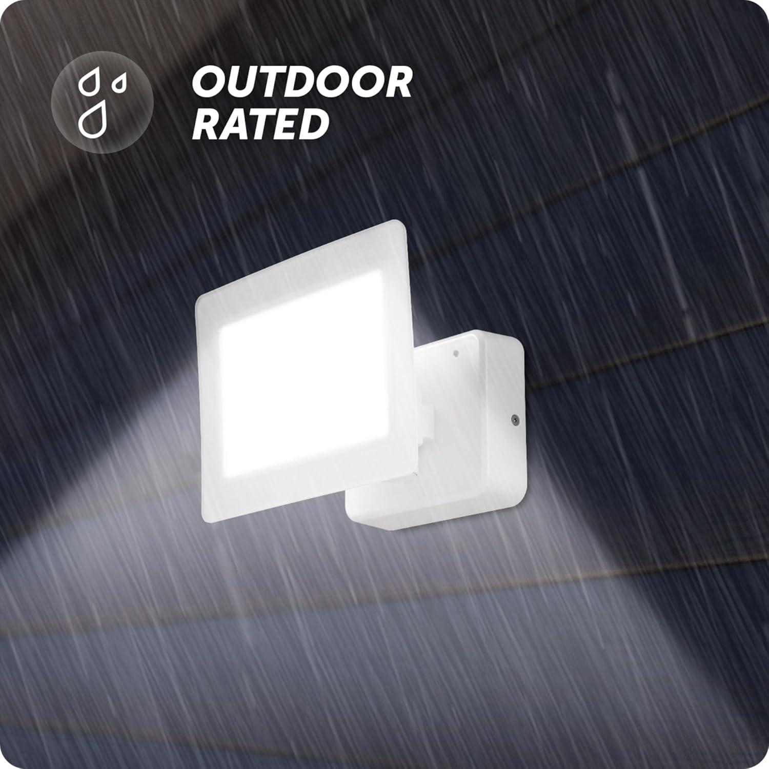 White 50W Integrated LED Weather Resistant Security Flood Light