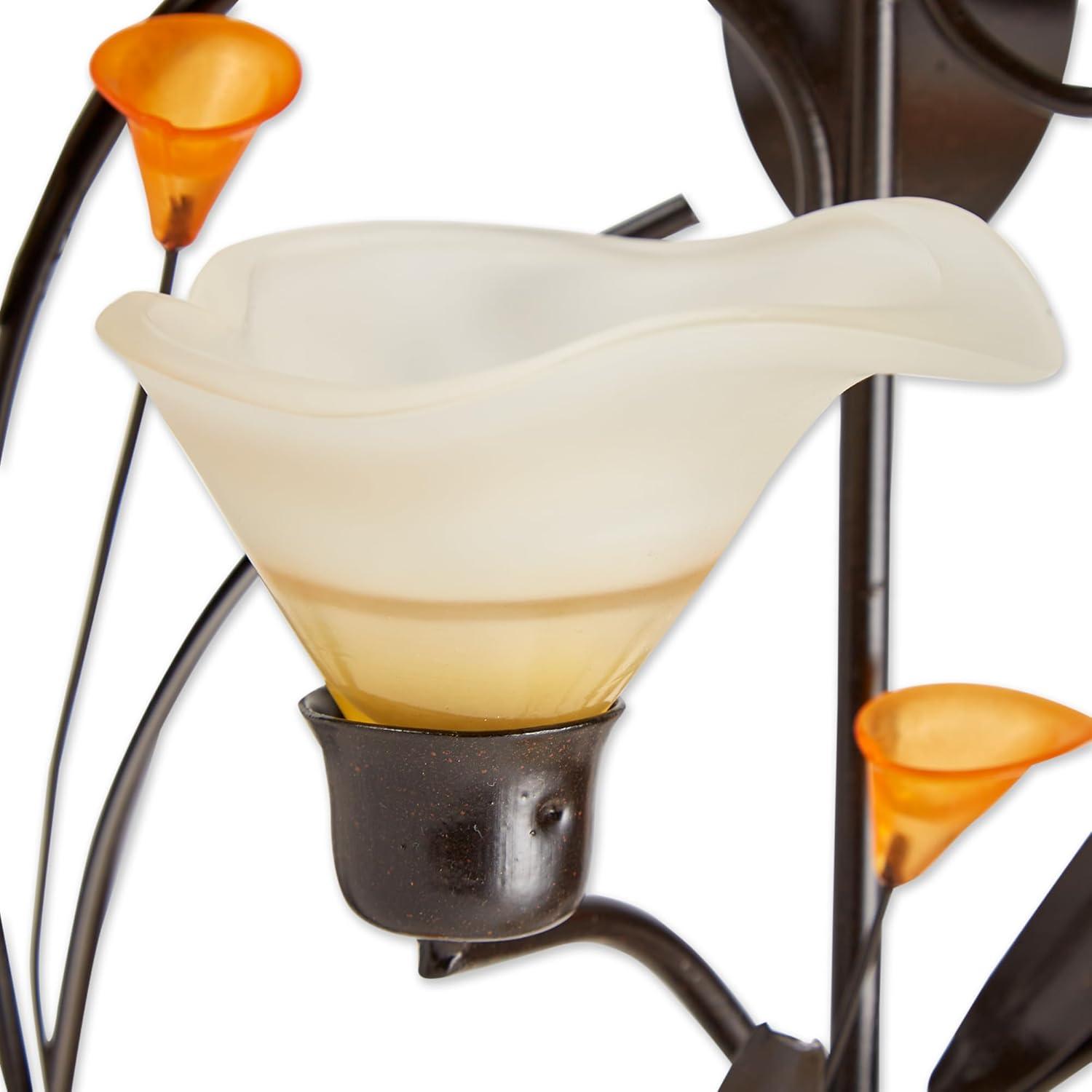 CintBllTer 10015809 Amber Lilies Candle Wall Sconce