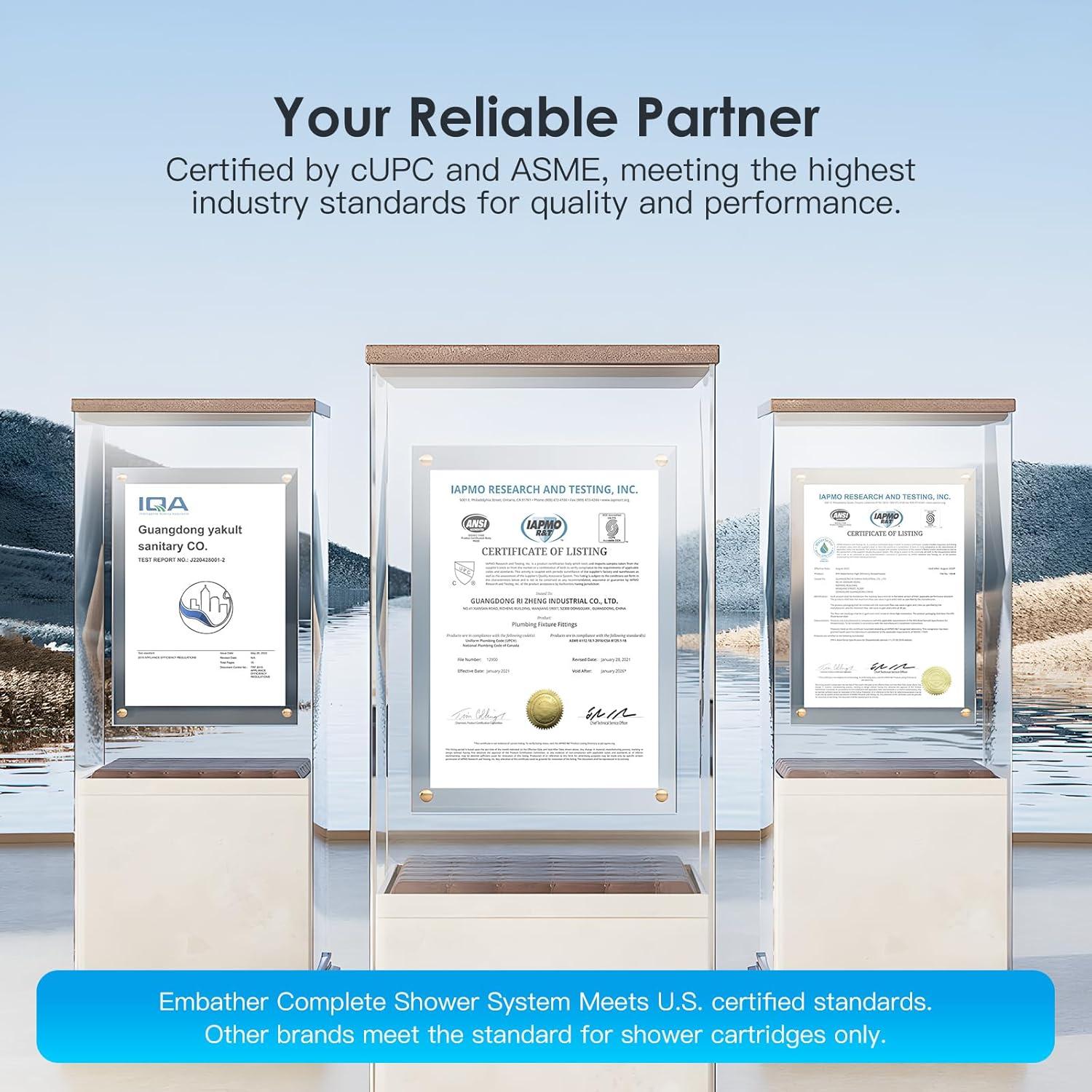 Shower System Shower Faucet Set with Push-Button Diverter and Wall Supply Elbow 10 Inch Shower Head Matte Black