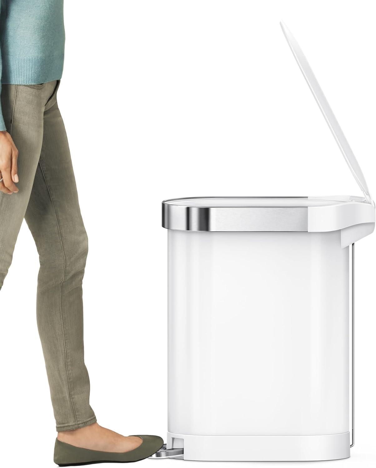 simplehuman 45 Liter / 12 Gallon Slim Hands-Free Kitchen Step Trash Can