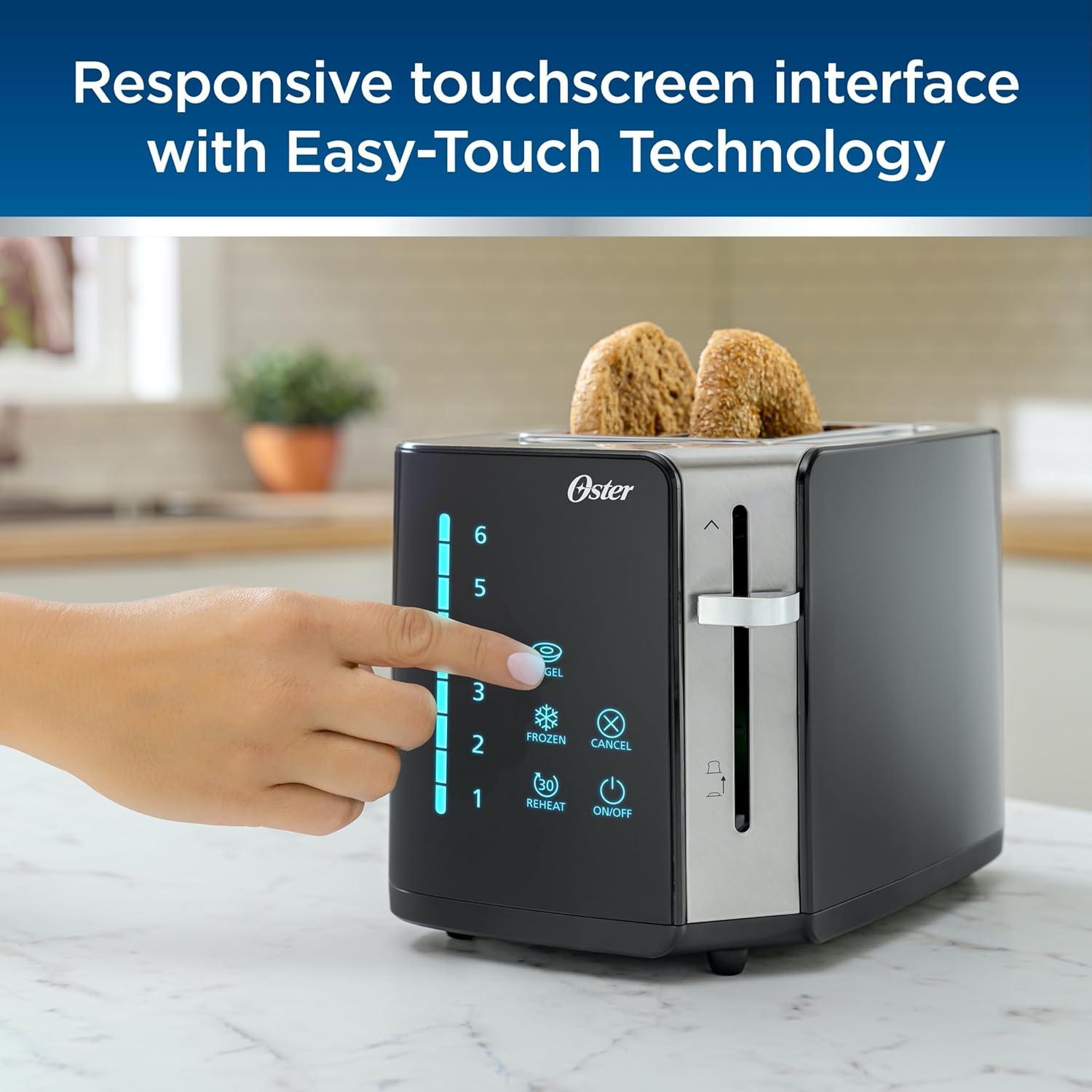 Oster® 2-Slice Touchscreen Toaster with Easy Touch Technology and Digital Countdown Timer, Stainless Steel